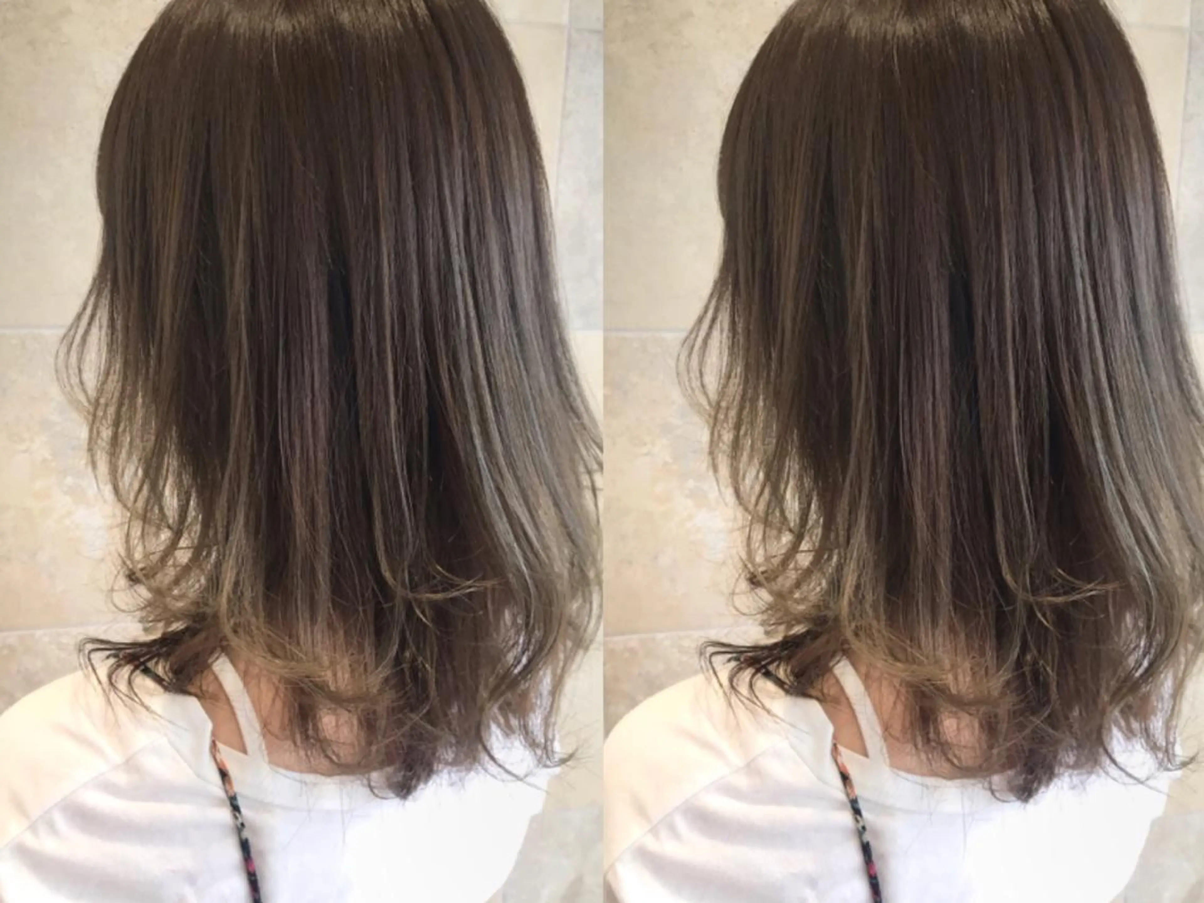 ミディアム カラー ハイライトカラー ハイライト レイヤーカット 田中 あかねのヘアスタイル