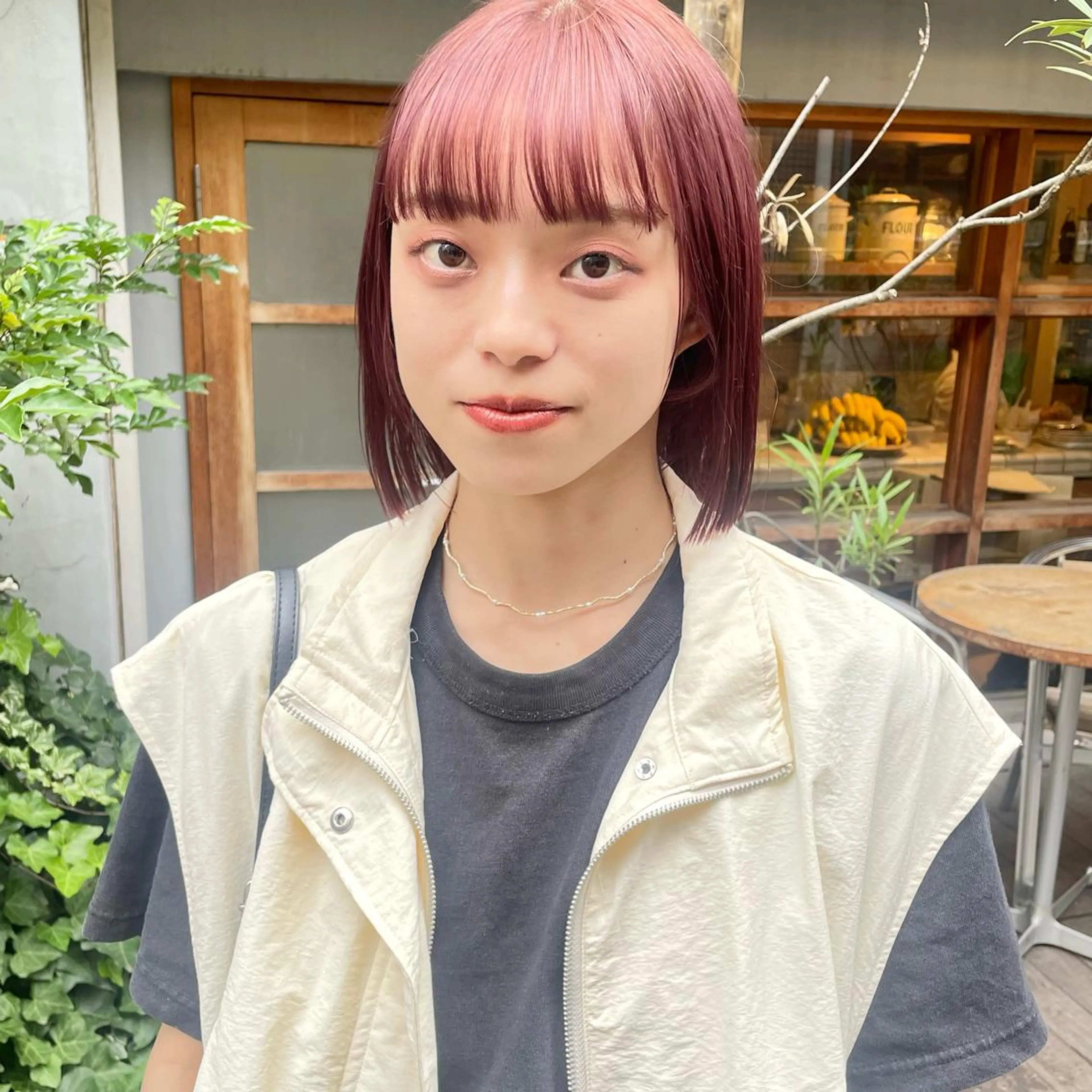 ミディアム カラー オレンジ ピンクカラー カット ヘアカラー トリートメント 🍊暖色×顔周り 🍊cocoroのヘアスタイル