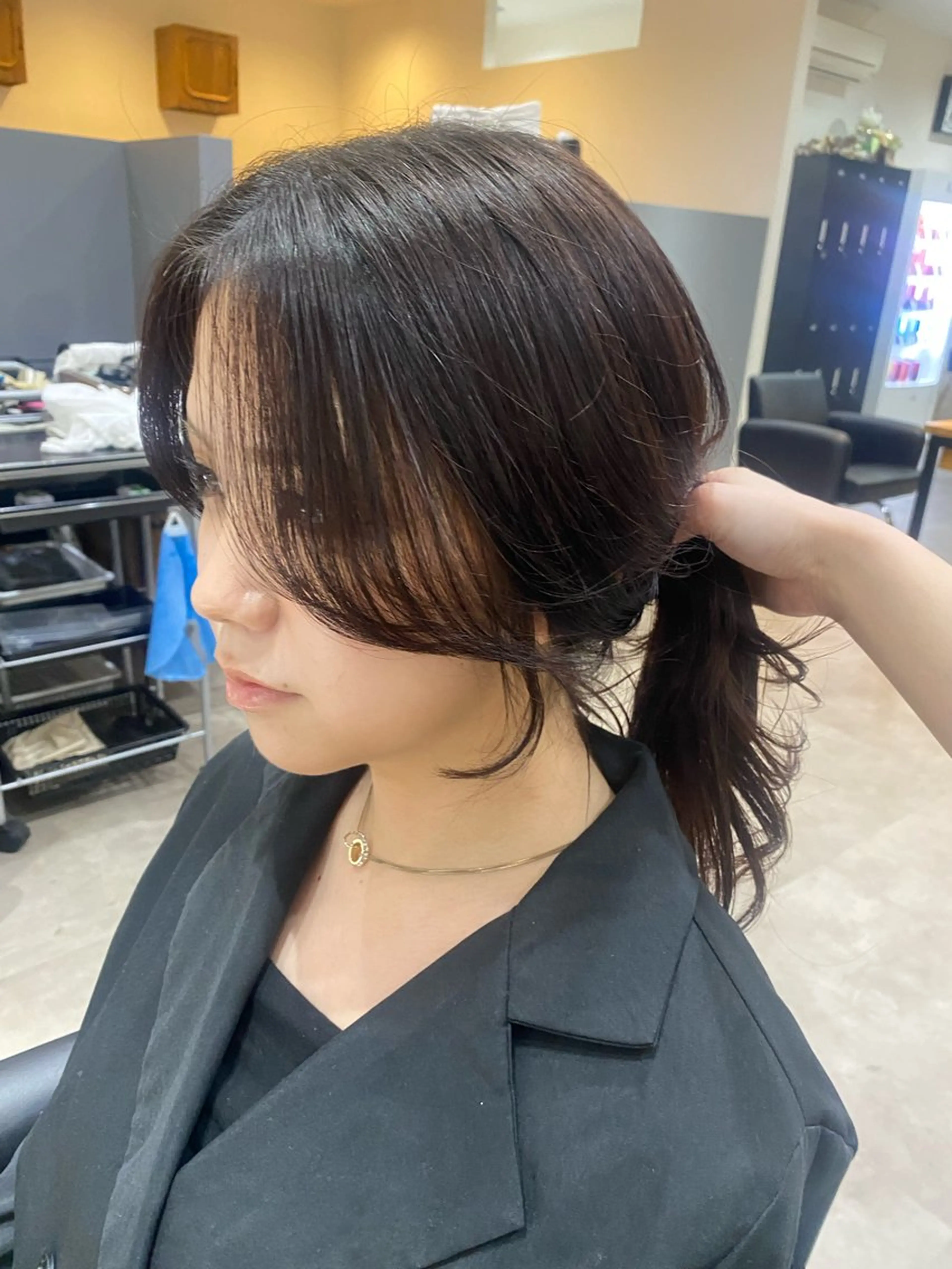 ロング 顔周りカット 韓国風ヘア カット ヘアカラー トリートメント 韓国風hair💕 Kanonのヘアスタイル