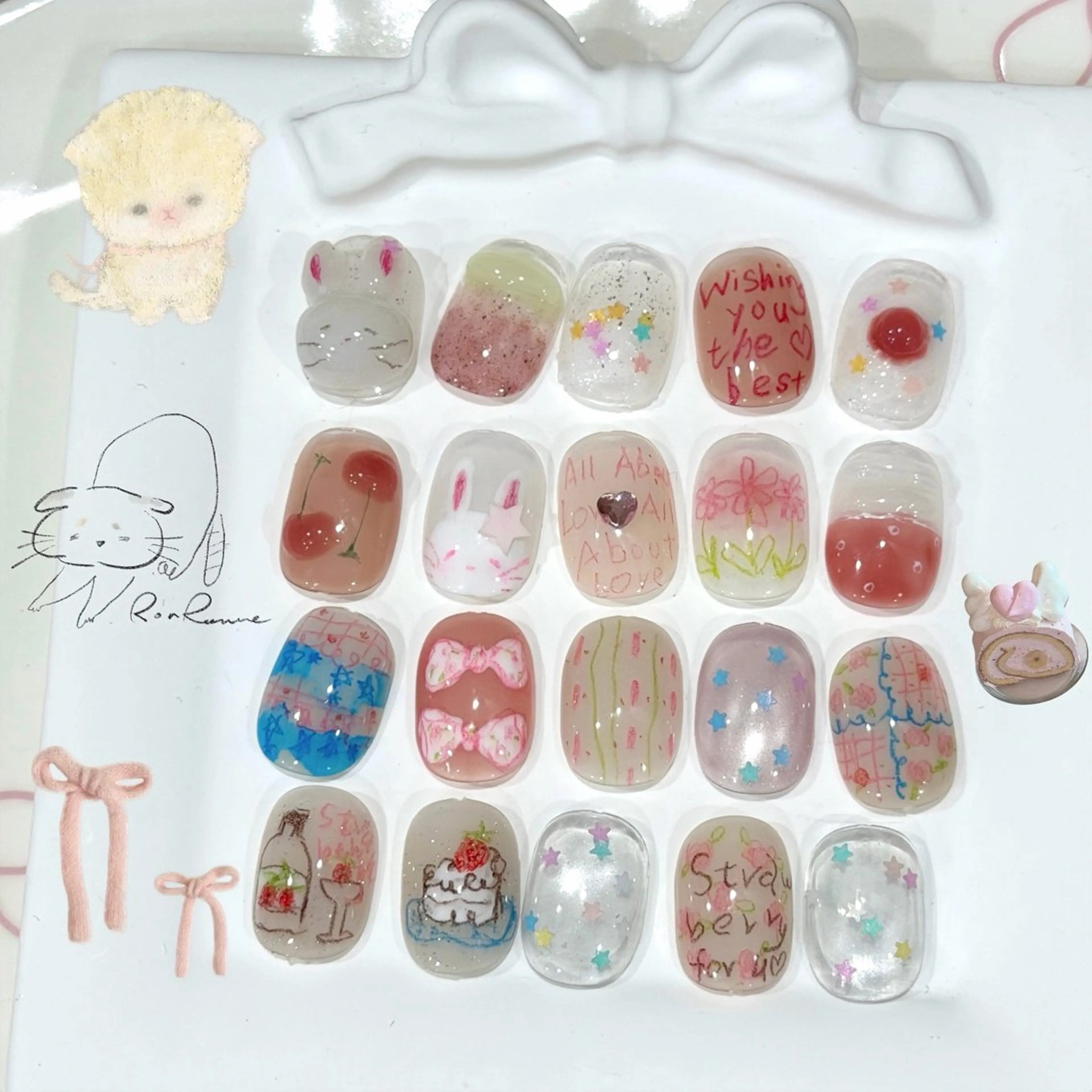 ネイル オーロラネイル 長さ出し フレンチネイル ジェルネイル ミラーネイル ハンドネイル ronronne .のネイルデザイン