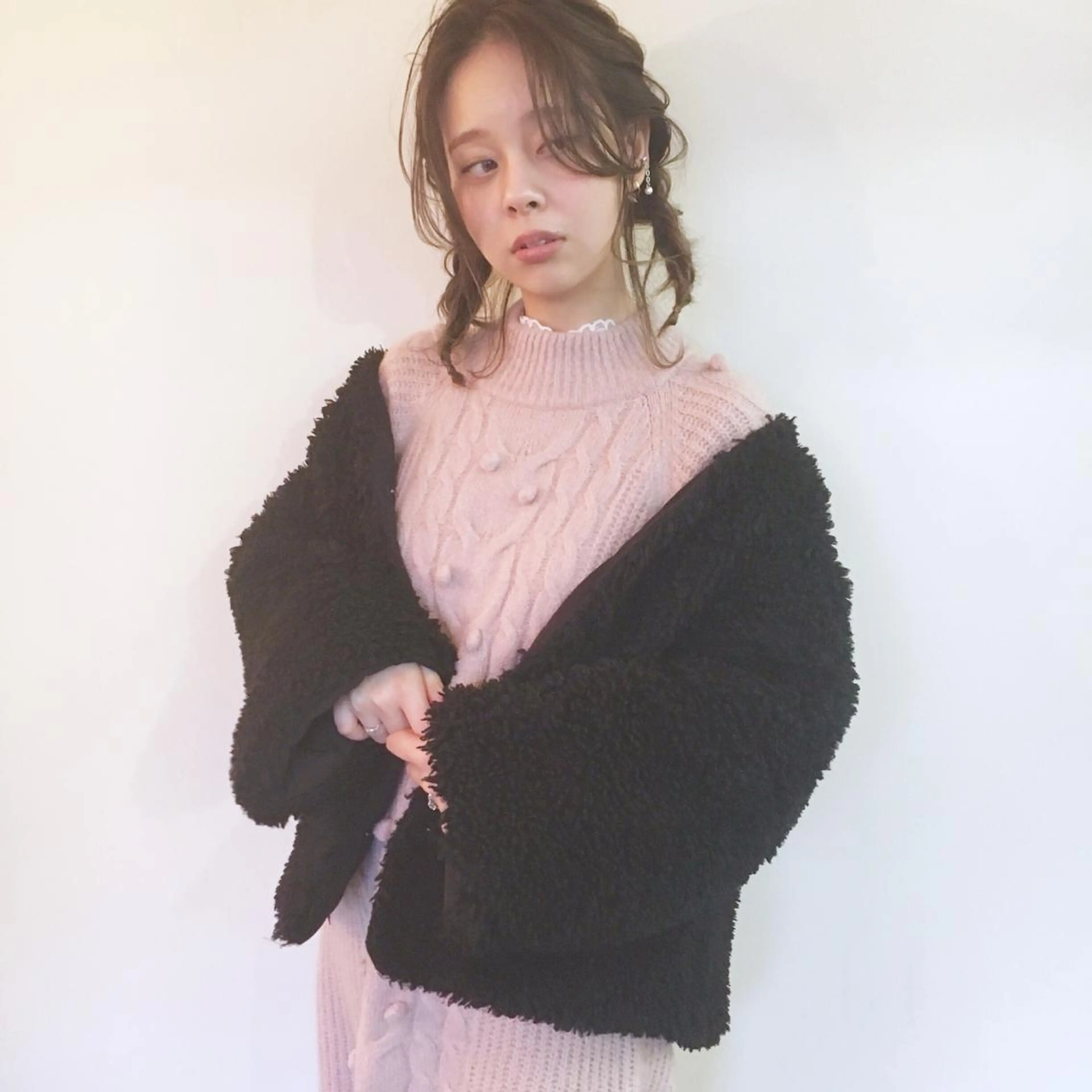 セミロング カラー ヘアアレンジ アディクシーカラー 透明感カラー 薬院:今泉/上川美幸 小顔ボブ/暗髪カラーのヘアスタイル