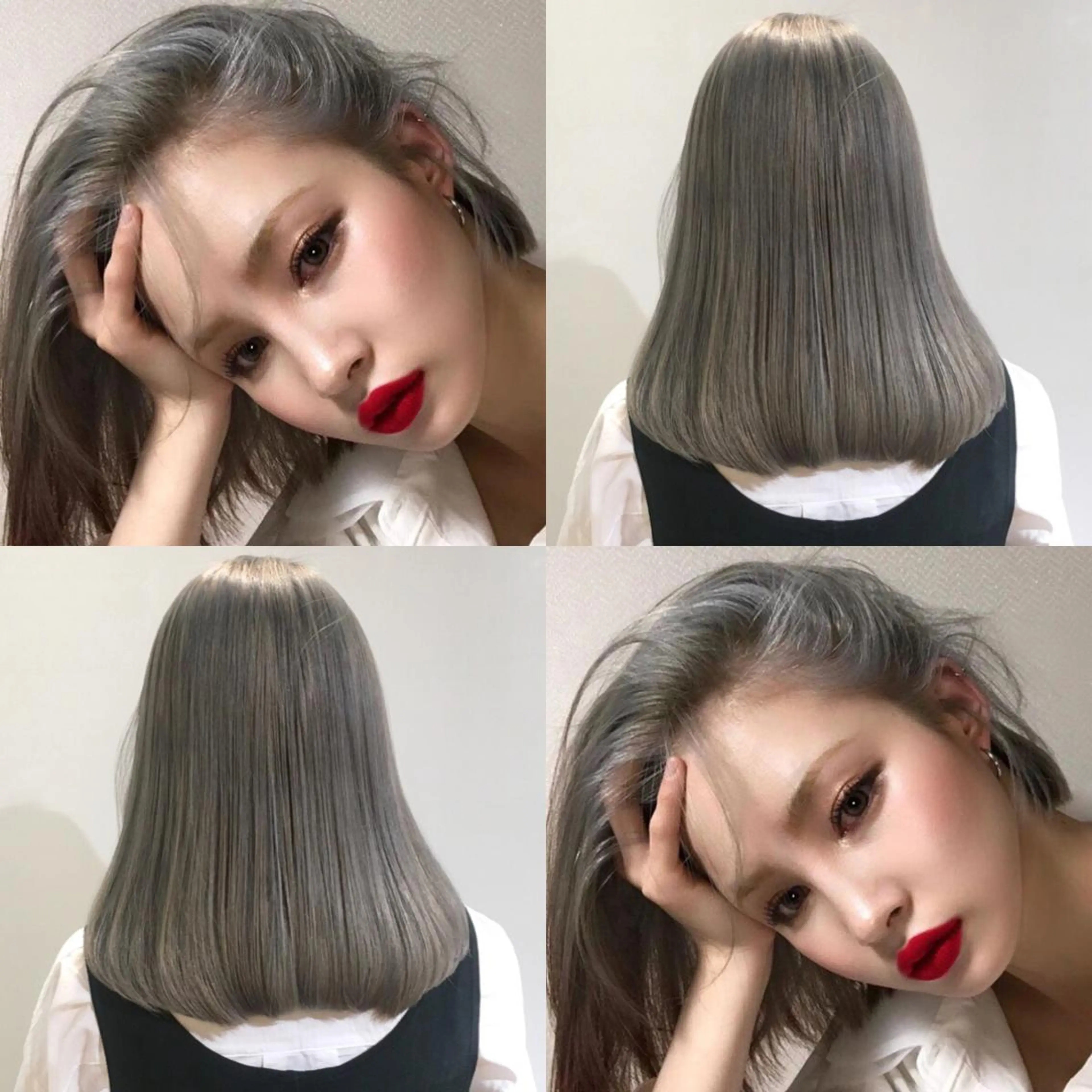 ミディアム カラー ヘアアレンジ ブリーチ 柔らか垢抜けｶﾗｰと ｶｯﾄ🫧ASUKAのヘアスタイル