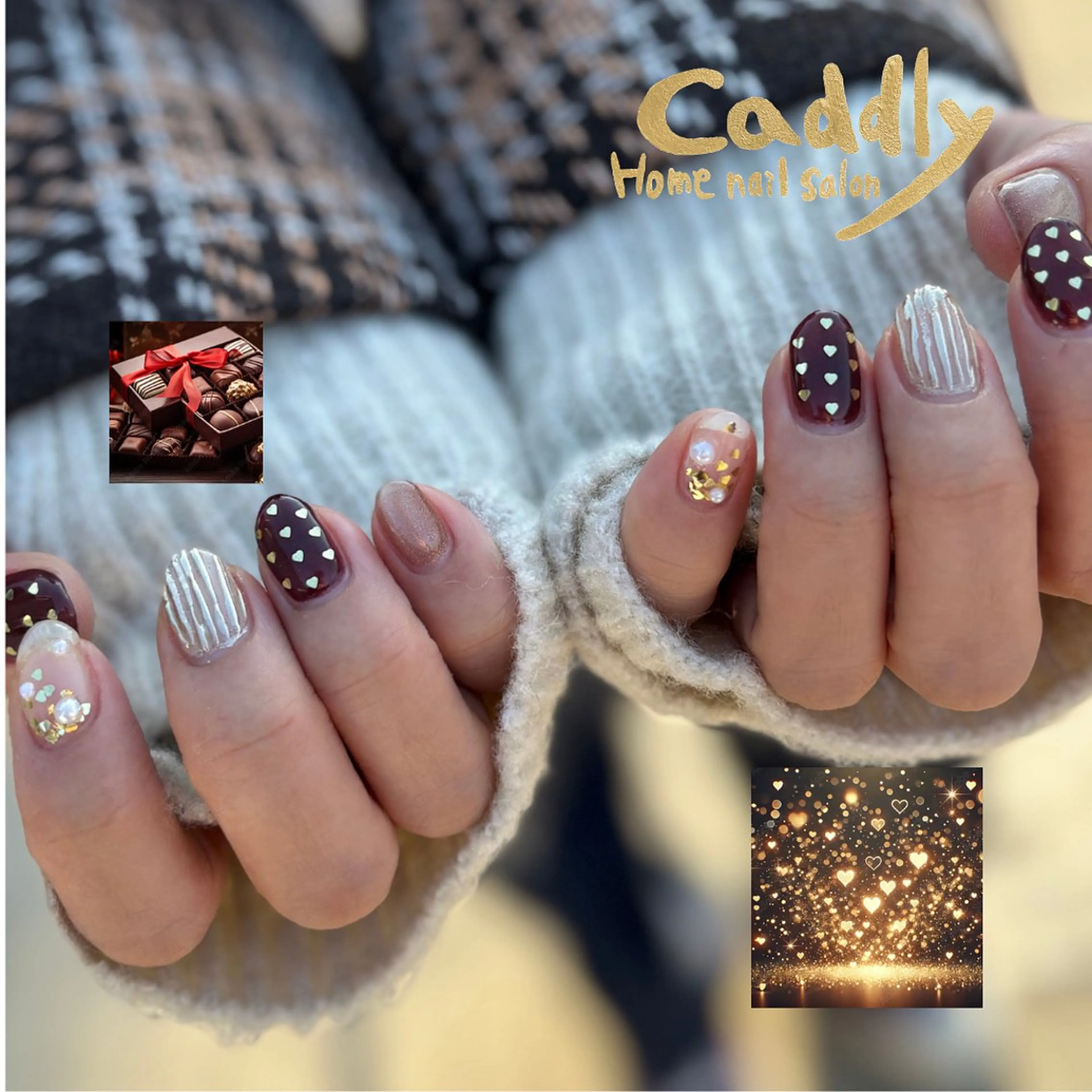 ネイル バレンタイン caddly naoのネイルデザイン