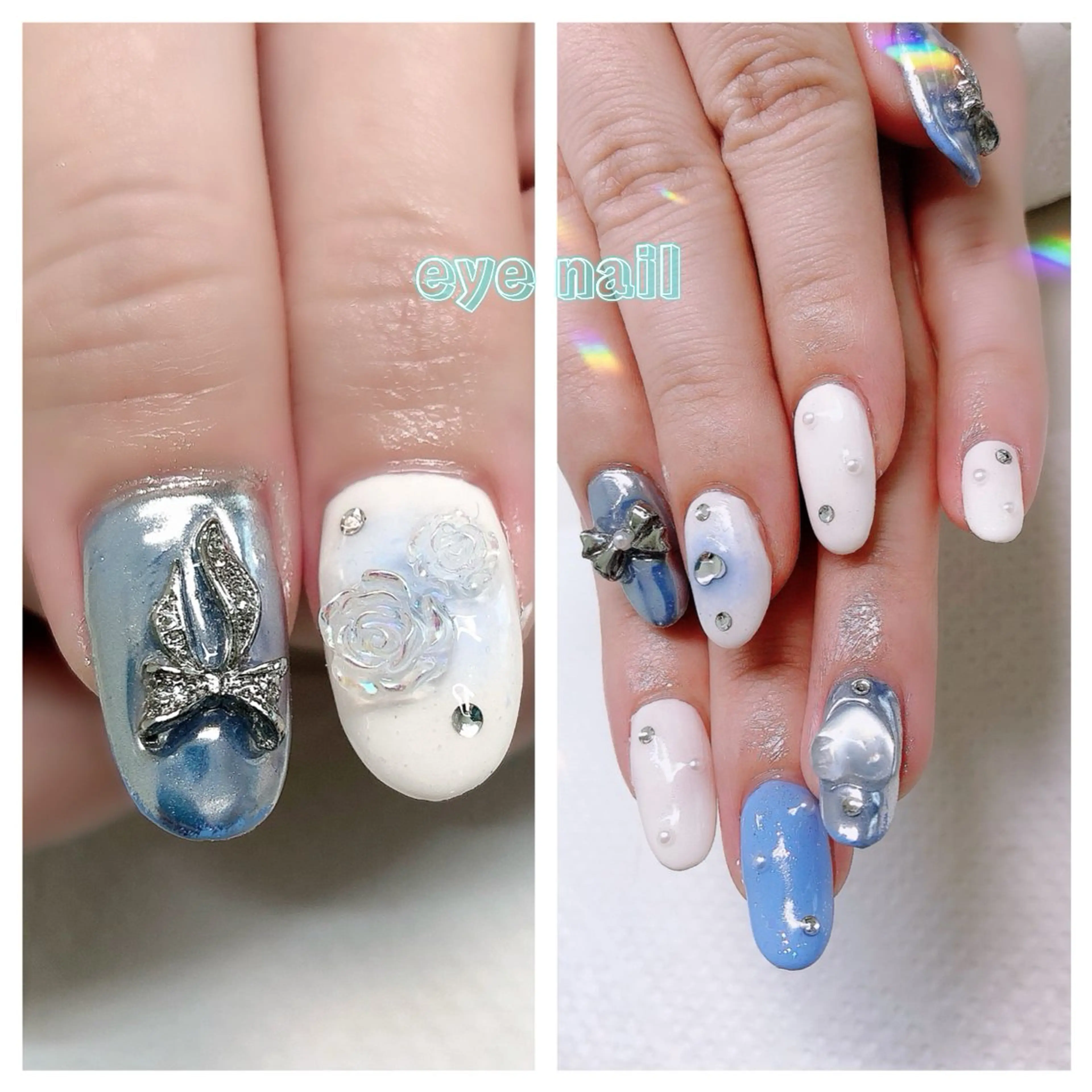 ネイル チークネイル ミラーネイル ストーンネイル ハンドネイル Eye nailのネイルデザイン