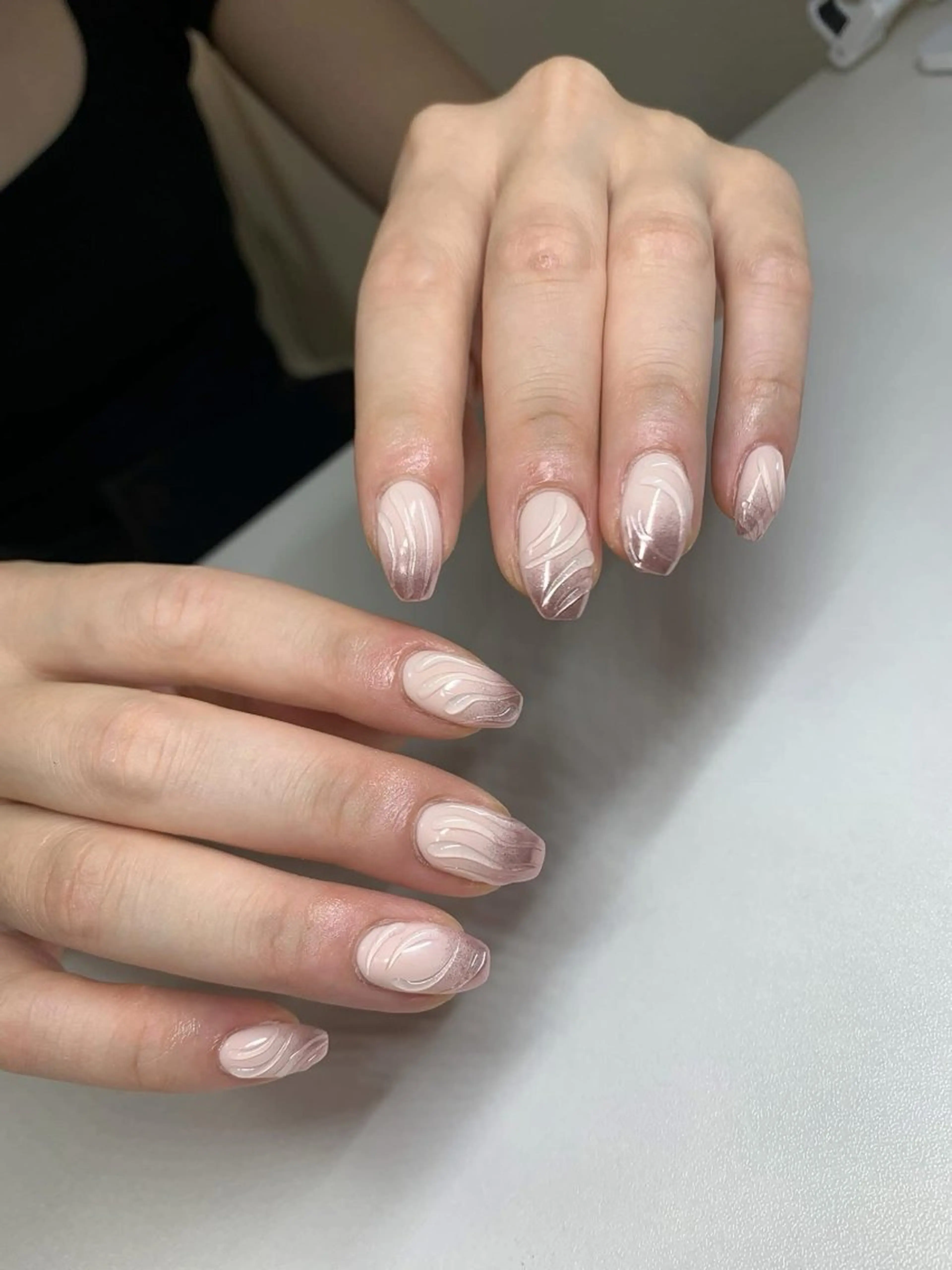 ネイル フレンチネイル ミラーネイル 春ネイル SORA ANA.CHUOのネイルデザイン