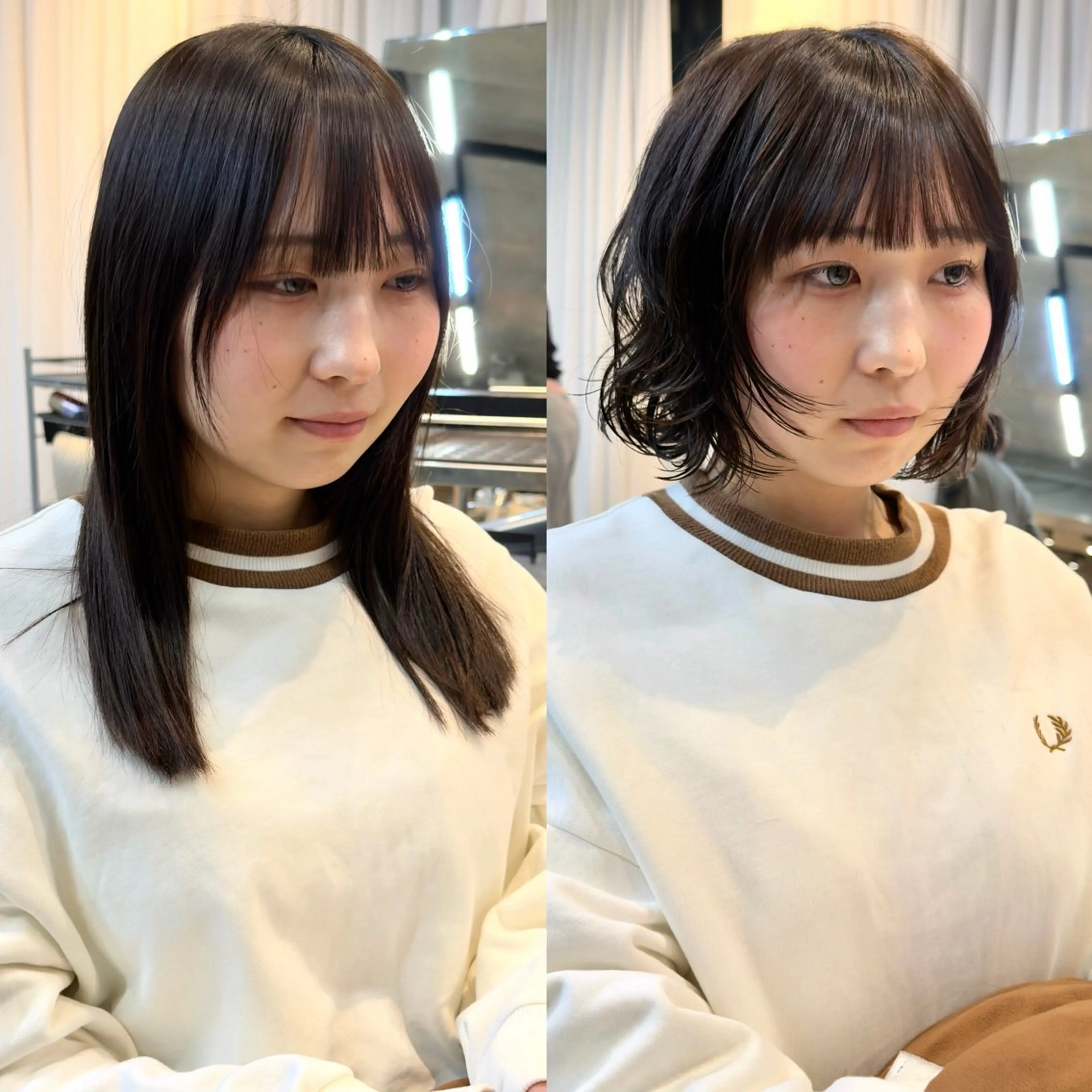 ショート カット パーマ ウルフ/レイヤー/ ブリーチカラーのヘアスタイル