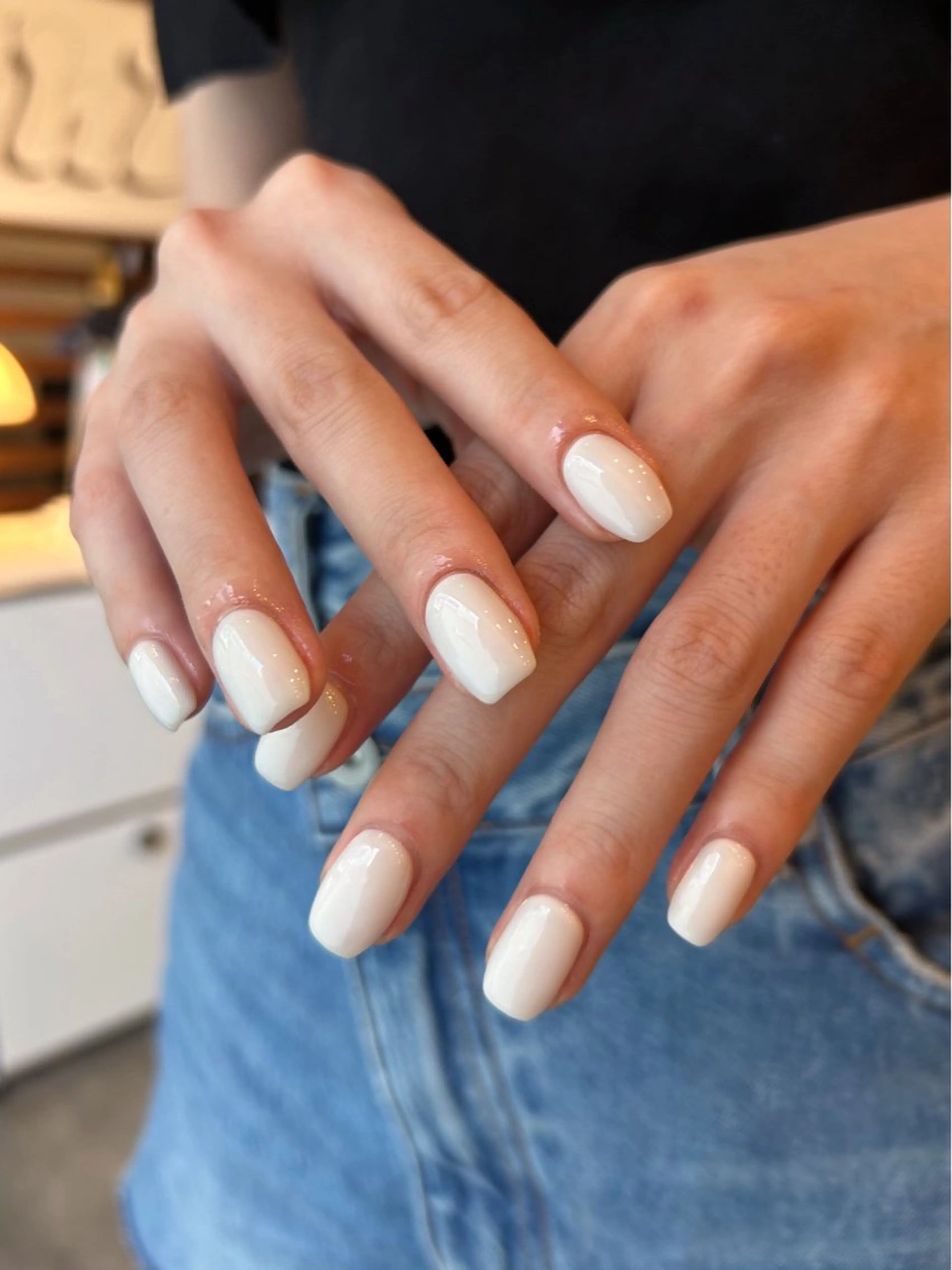 ネイル ワンカラーネイル ホワイト Yumi シンプルネイルのネイルデザイン