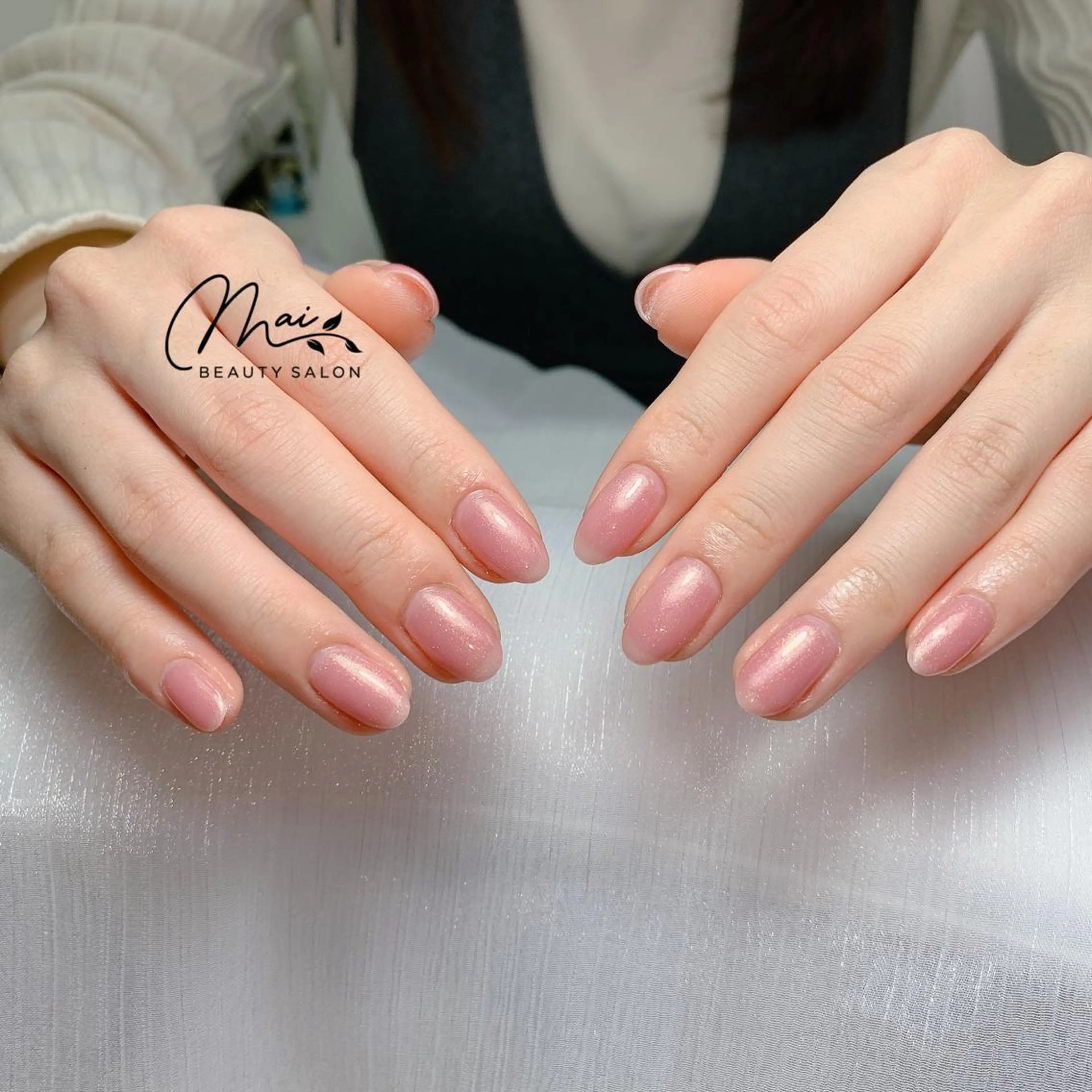 ネイル オーロラネイル チークネイル 長さ出し フラッシュネイル フットネイル MaiBeauty HaNaのネイルデザイン