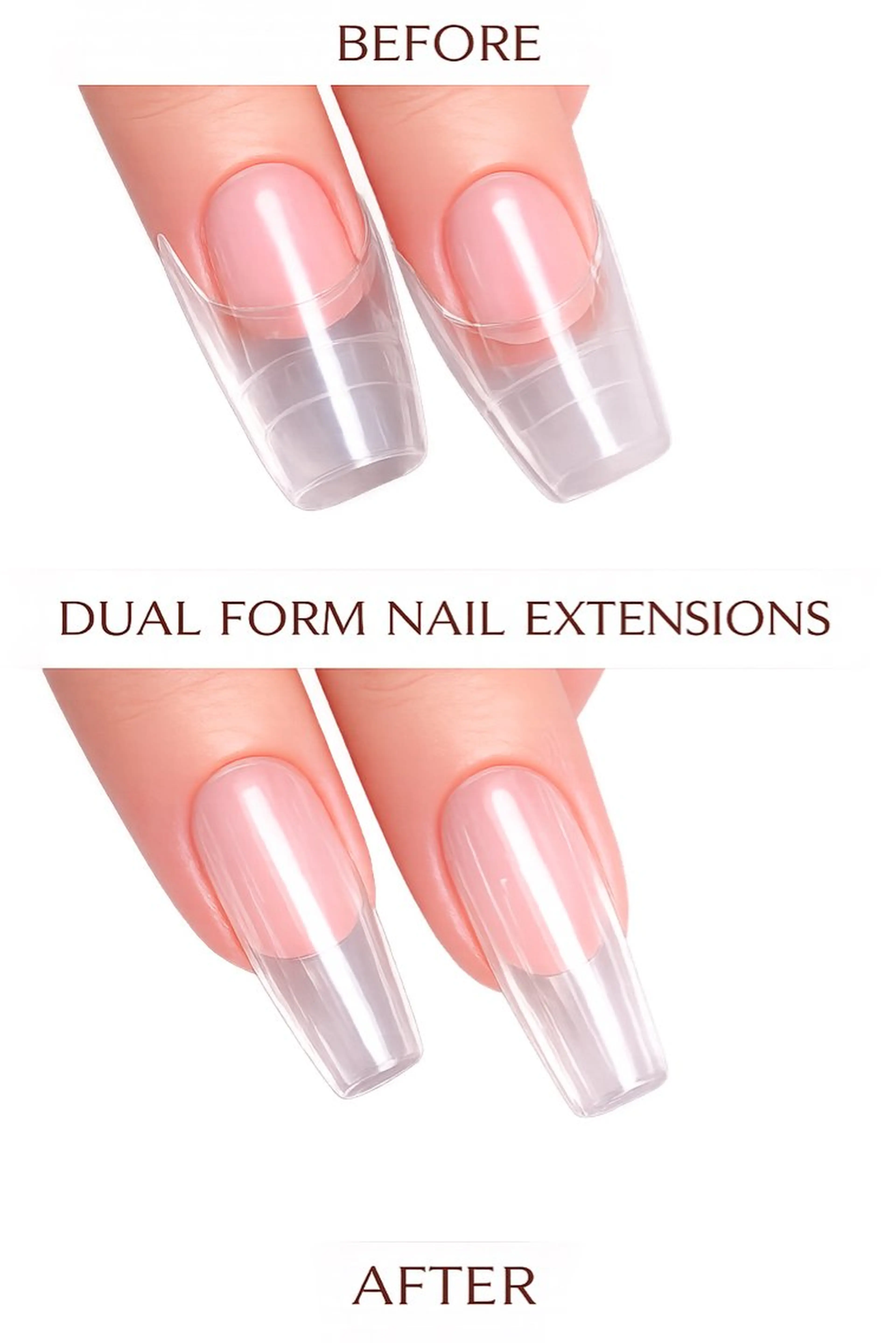 ポリジェル・デュアルフォーム長さ出し（クリア）450円／1本(S). 600円／1本(M）。800円／1本(L)の写真