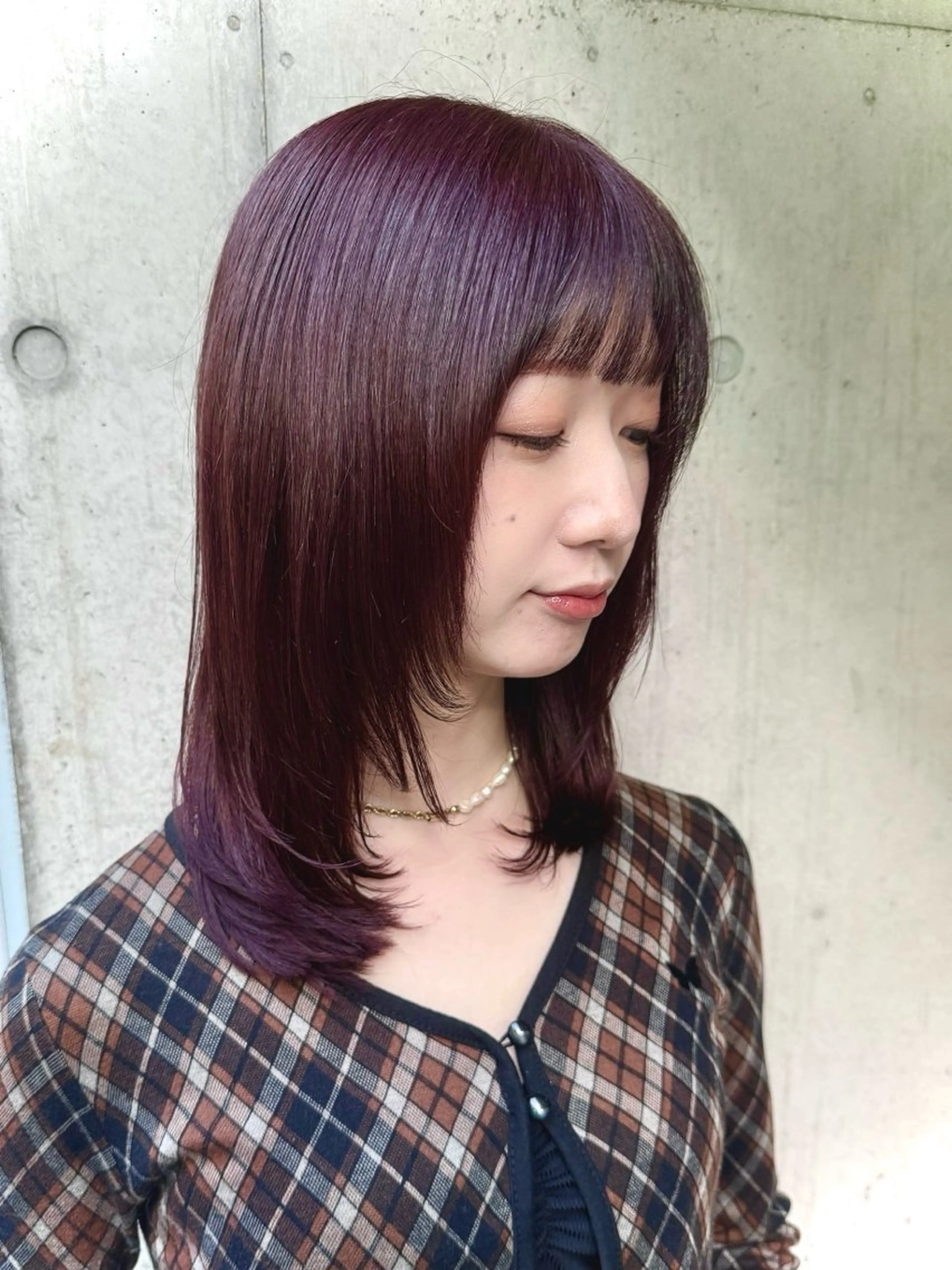 ミディアム カラー 似合わせレイヤー/ ニュアンスパーマ高倉のヘアスタイル