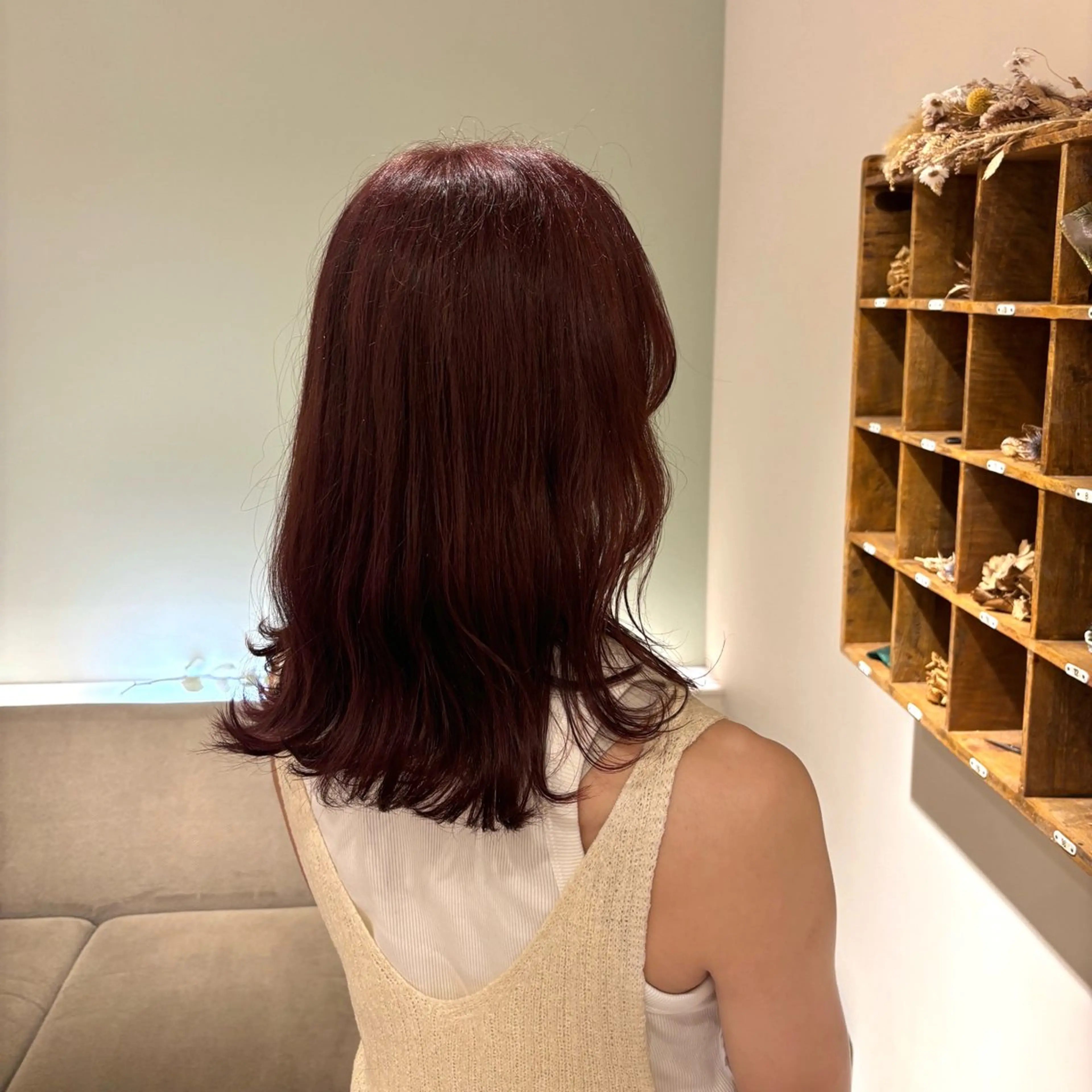 ミディアム カラー ヘアカラー 上村 七海のヘアスタイル