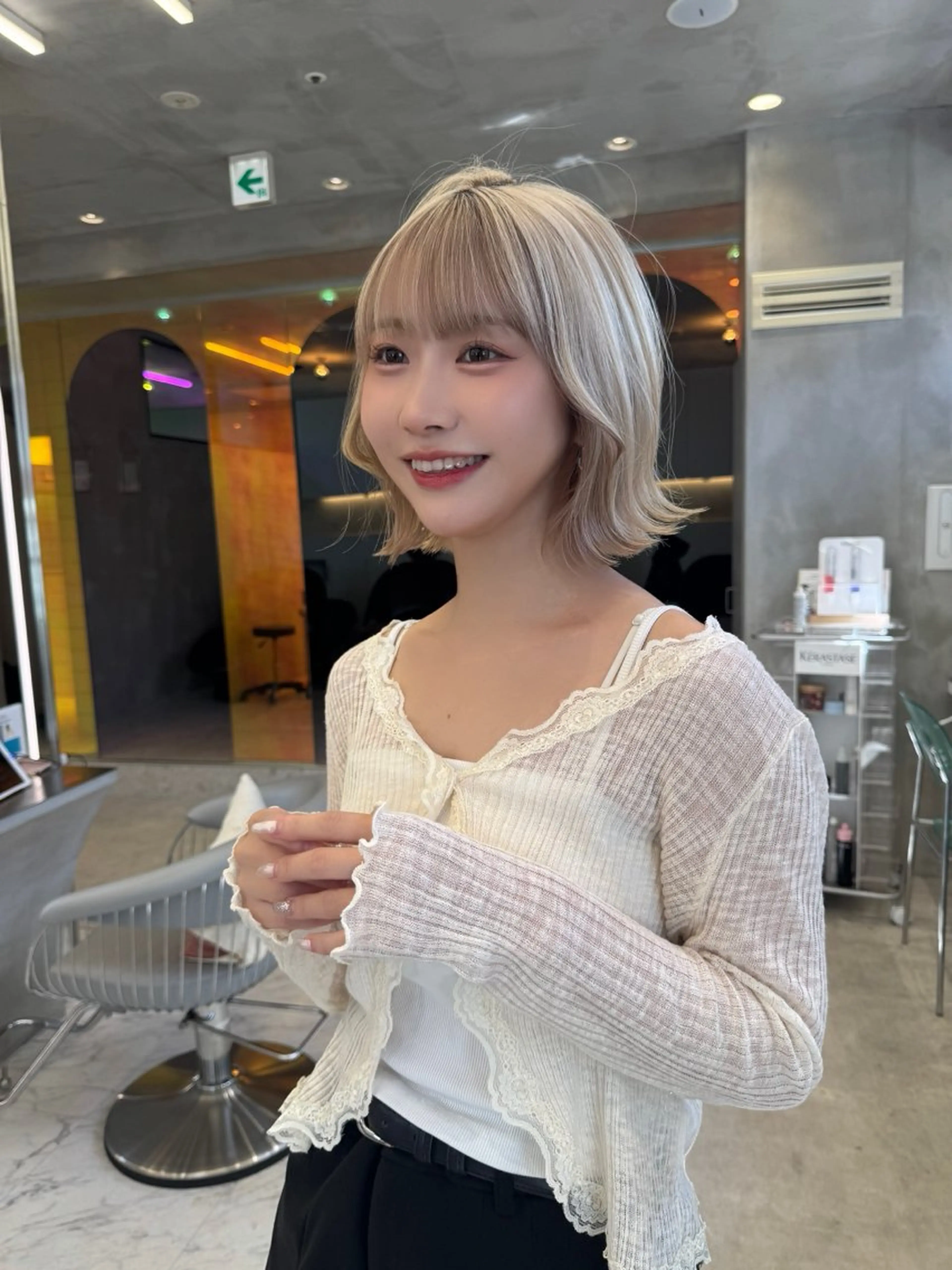ミディアム カラー ヘアカラー トリートメント 🍀小川大輔🍀 ボブ/ブリーチ🥇のヘアスタイル