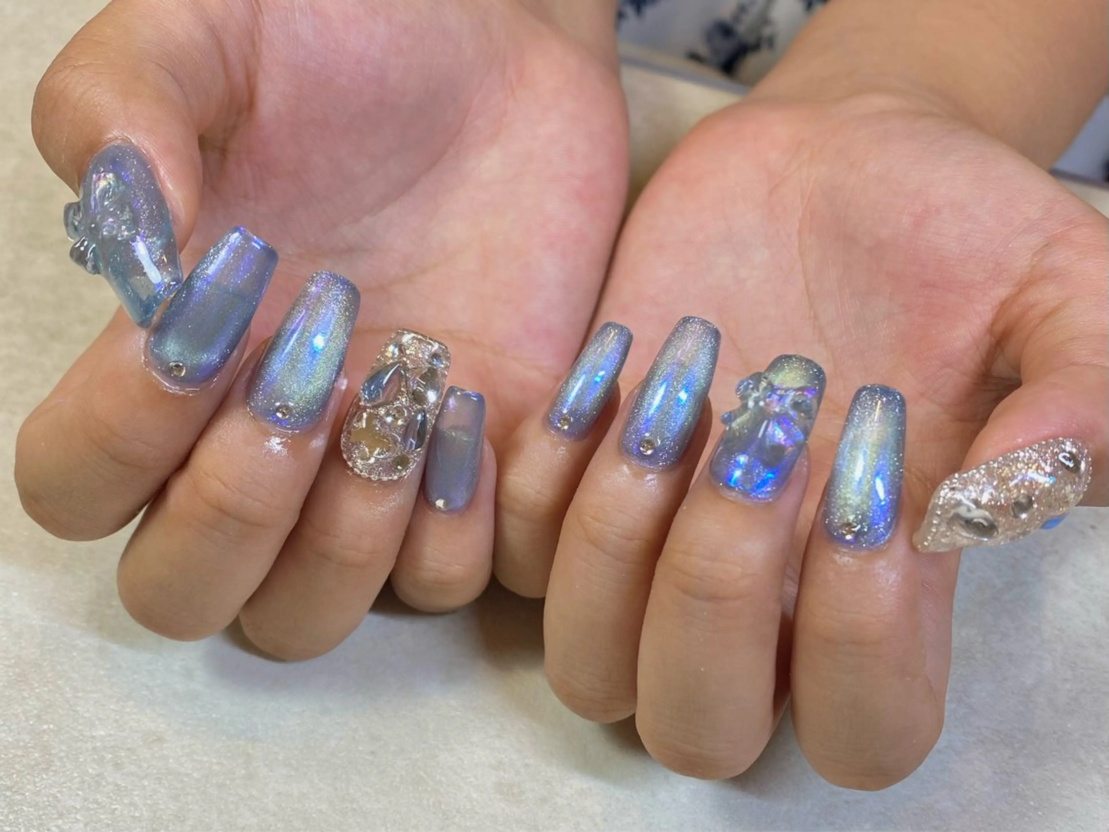 ネイル オーロラネイル マグネットネイル Nail R 🌸Nonのネイルデザイン