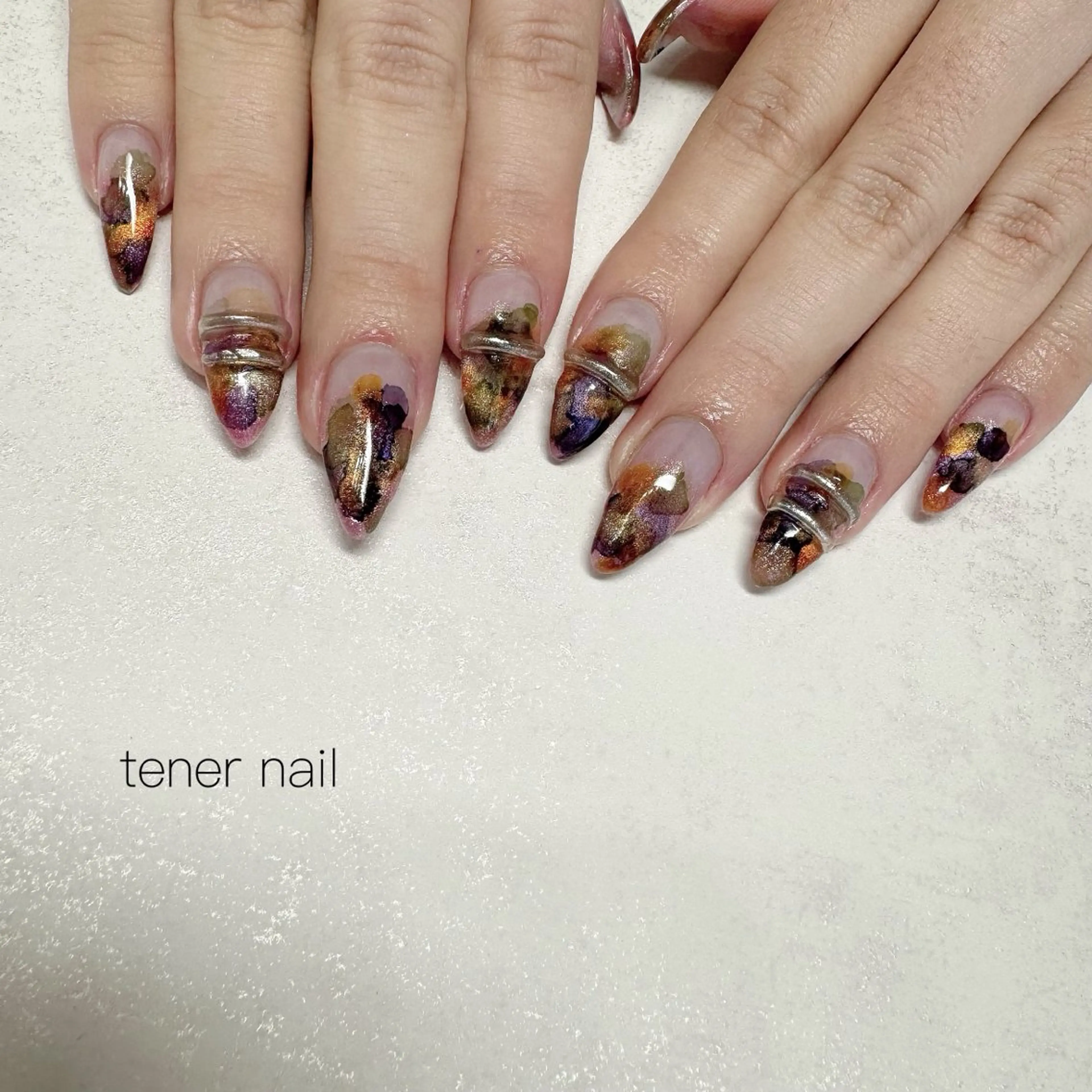 ネイル シルバー ハンドネイル テネルネイル tener nailのネイルデザイン