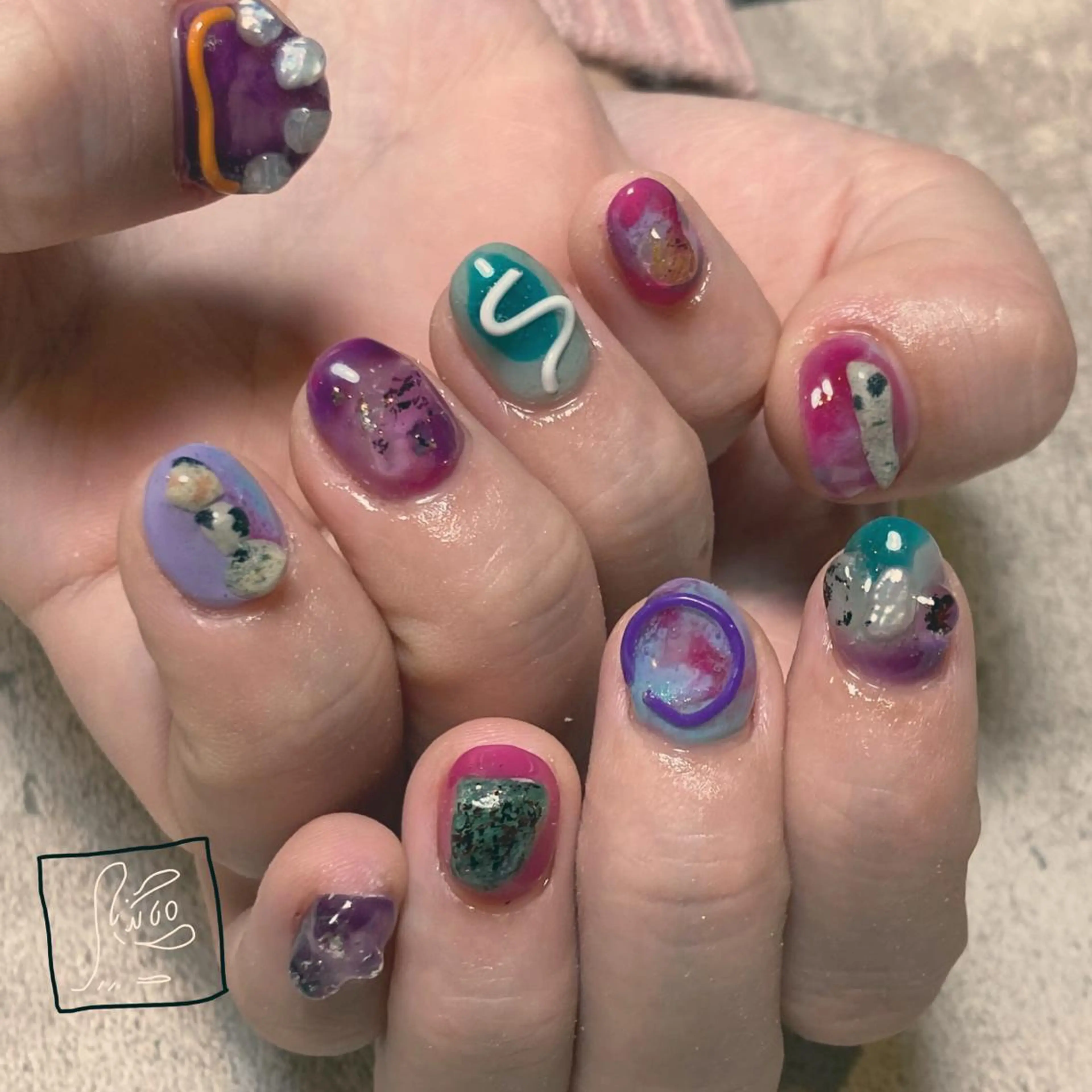 ネイル アートネイル クリアネイル フットネイル 持ち込み ニュアンスネイル ハンドネイル hamaguchi licoのネイルデザイン