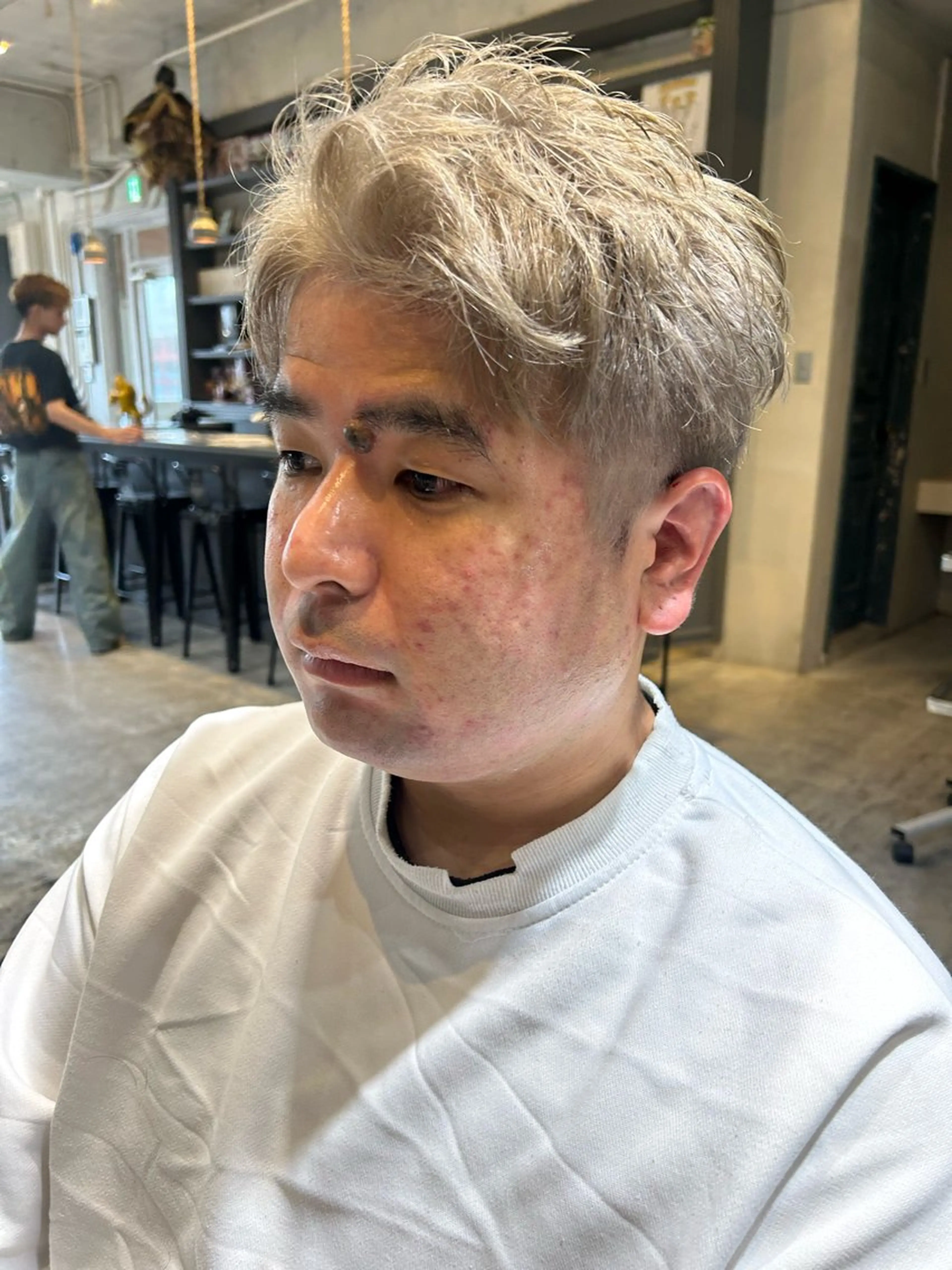 ショート メンズ アップバング メンズブリーチ カット ヘアカラー トリートメント ヘアセット 🃏菅原男🃏 【men's職人】のヘアスタイル