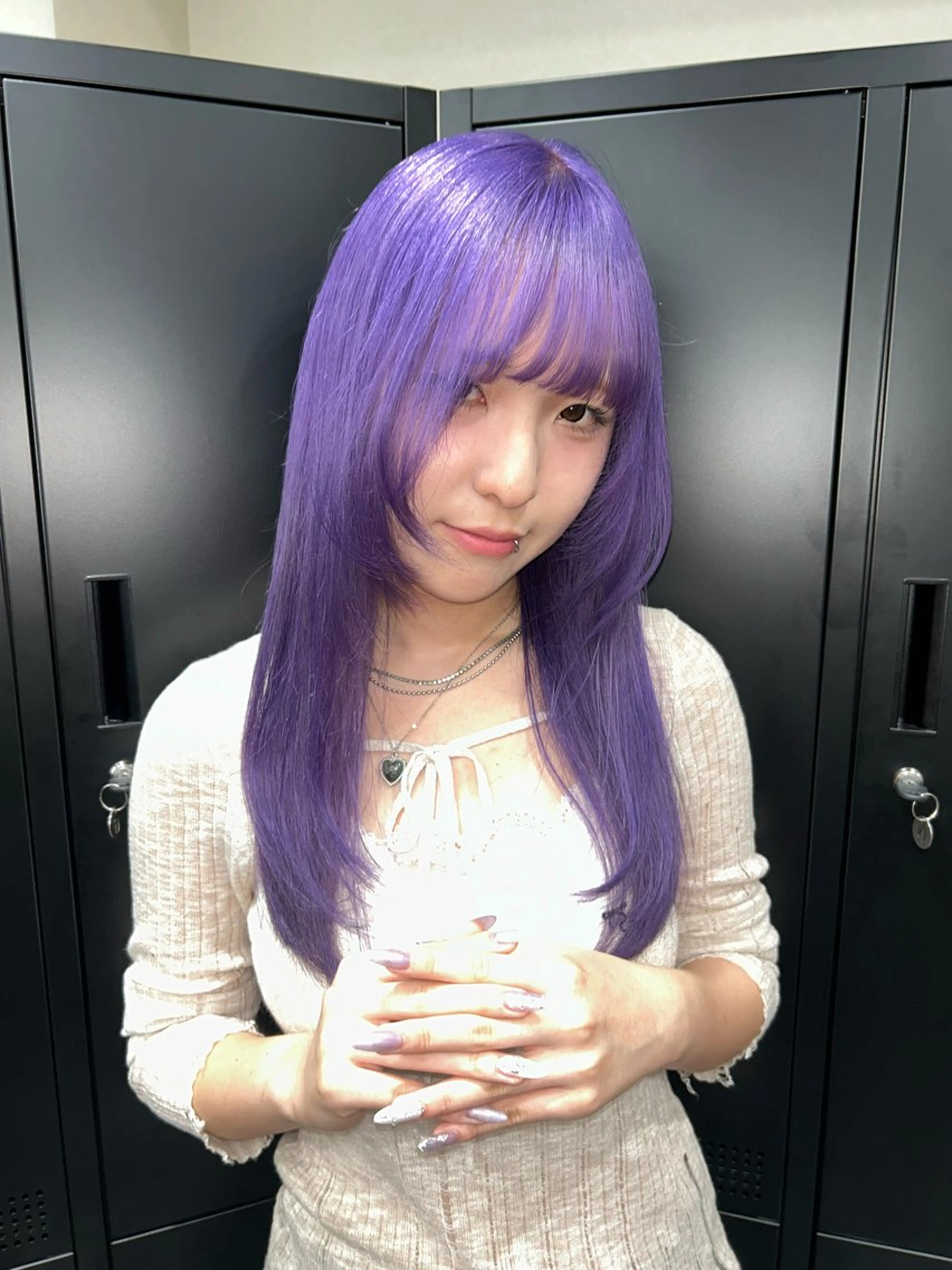 ロング カラー 透明感カラー ラベンダーカラー パープルカラー ヘアカラー null 《 栞 》のヘアスタイル