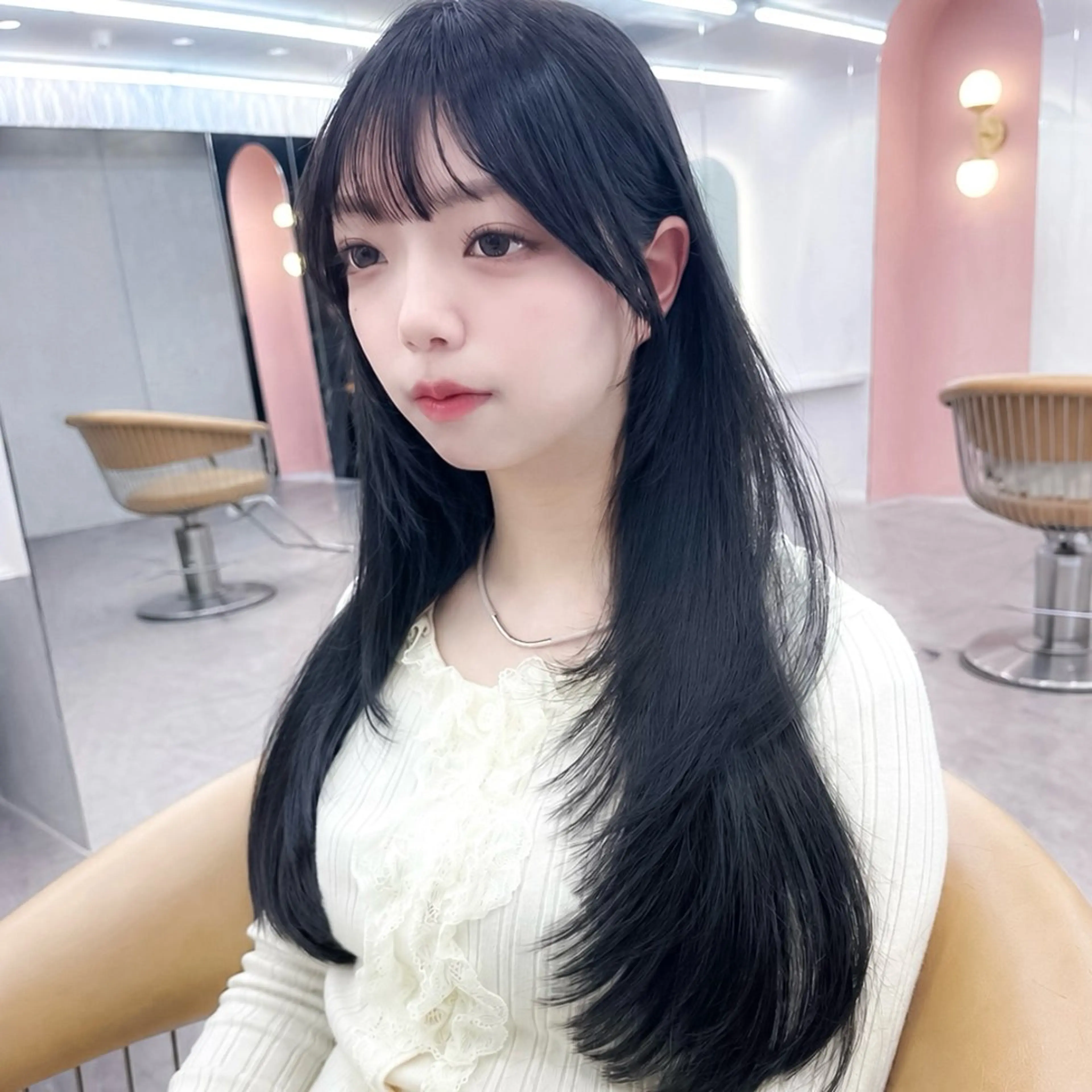 ロング カット ヘアカラー トリートメント レイヤー🇰🇷 韓国ヘア💕トモミのヘアスタイル