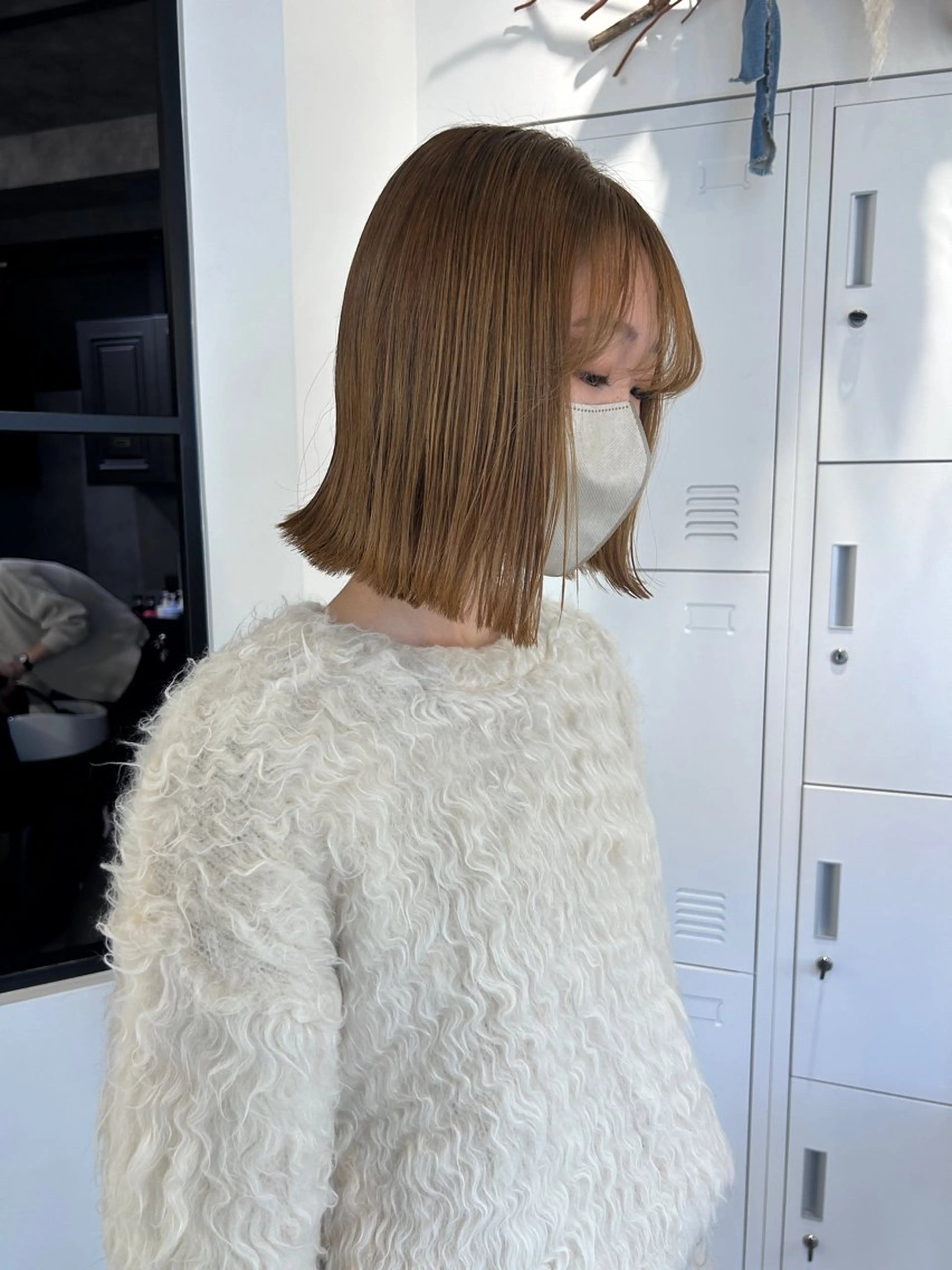 カラー ベージュカラー オリーブベージュ カット ヘアカラー トリートメント 河野いずみ レイヤー/ボブ 🤍のヘアスタイル