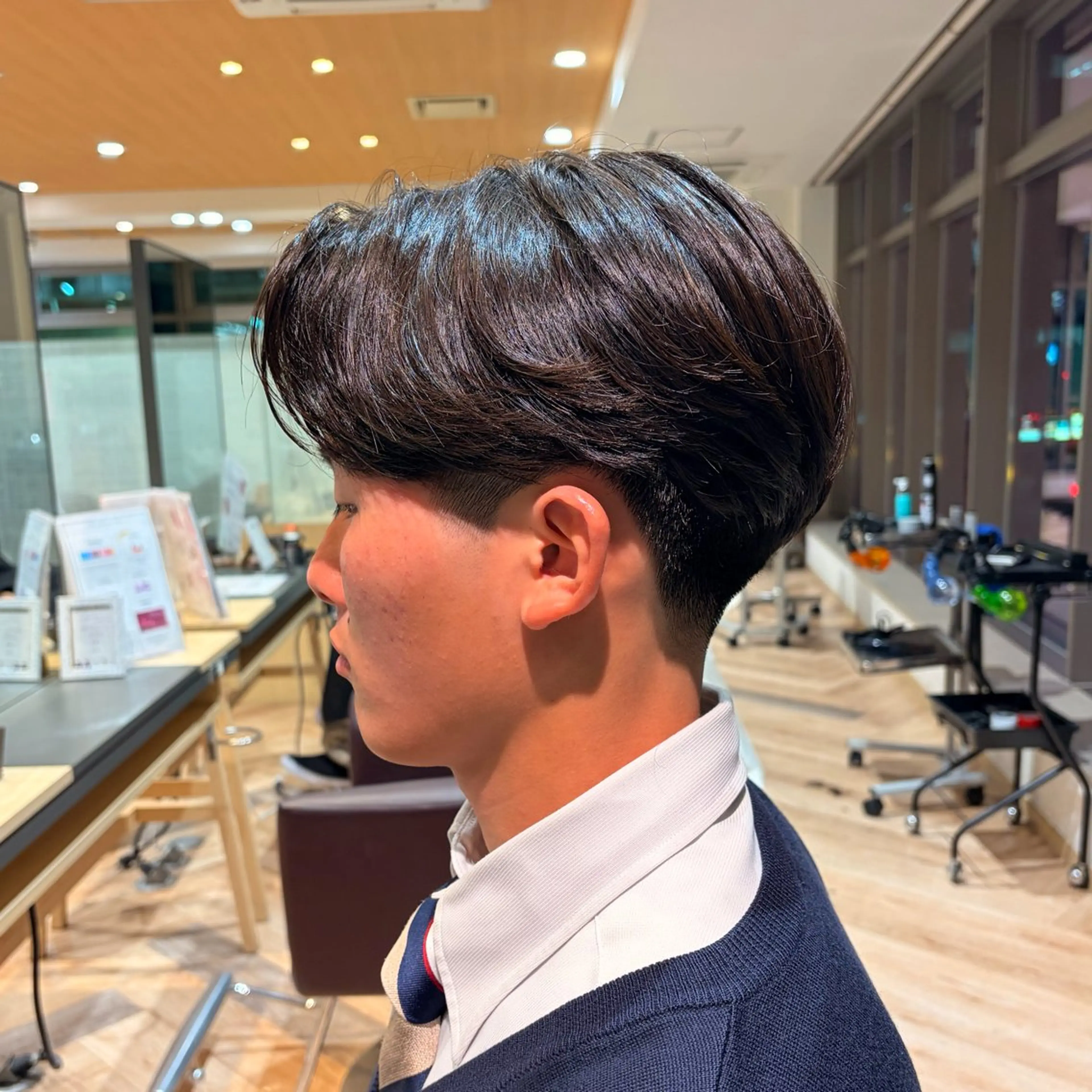 ロング メンズ センターパート フェードカット カット Yamada Ami🪐のヘアスタイル