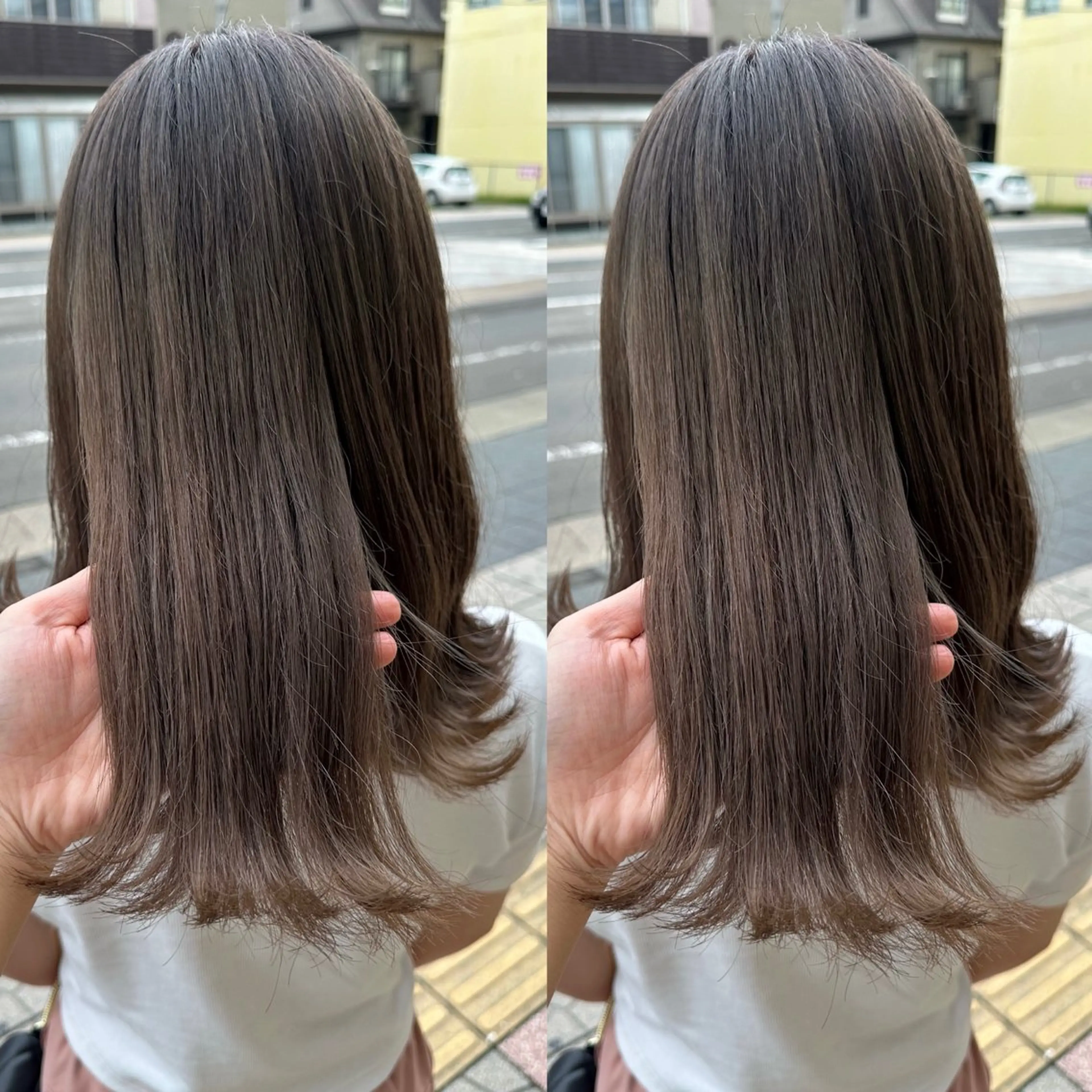 セミロング カット ヘアカラー トリートメント 髪質改善&ヘアケア 永山若奈のヘアスタイル