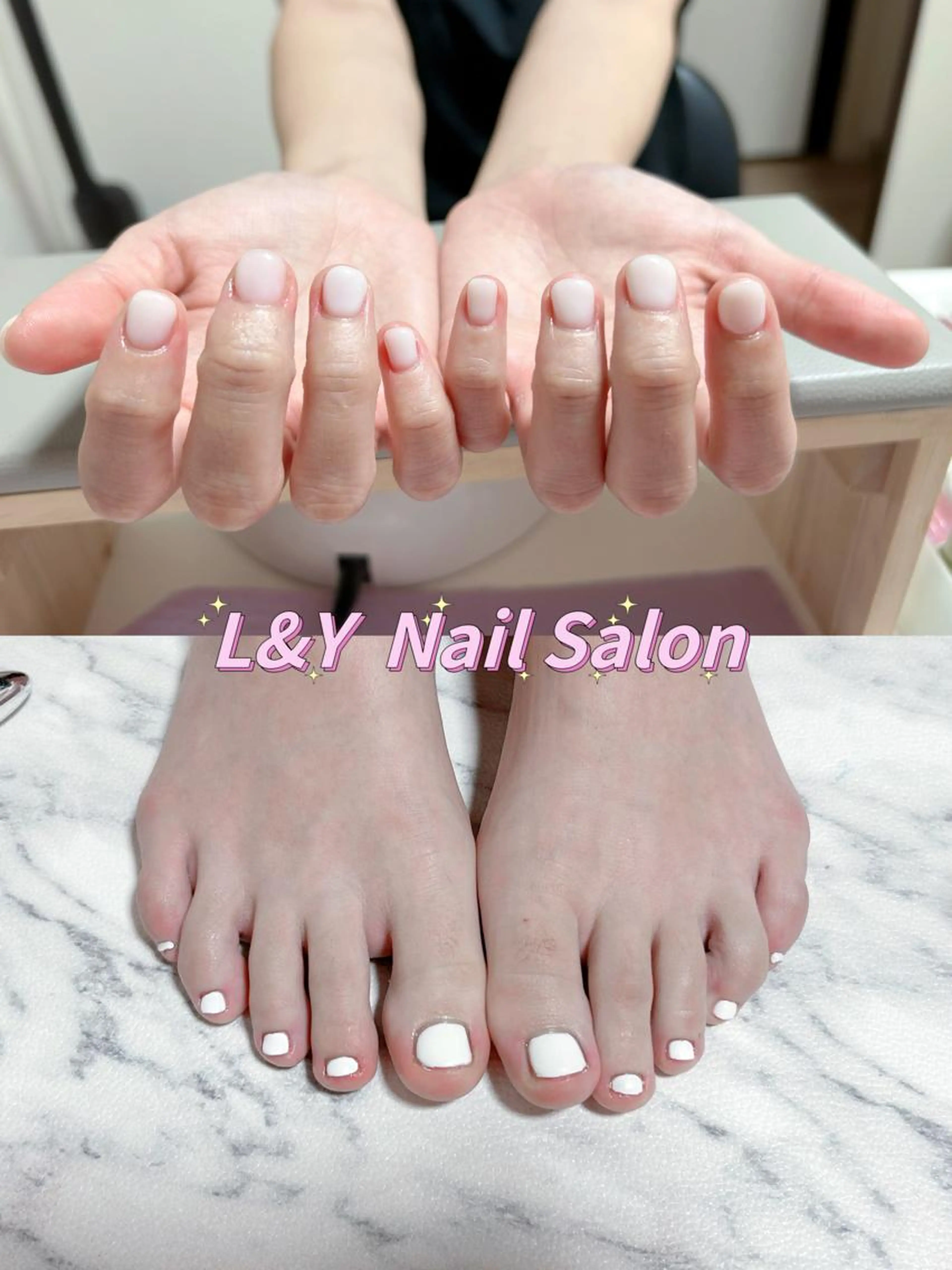 【HAND&FOOT】手足セットワンカラー（色2個まで)新規ソフトジェルオフ無料！ ケア込み🉐 パラジェルを変更OKの写真