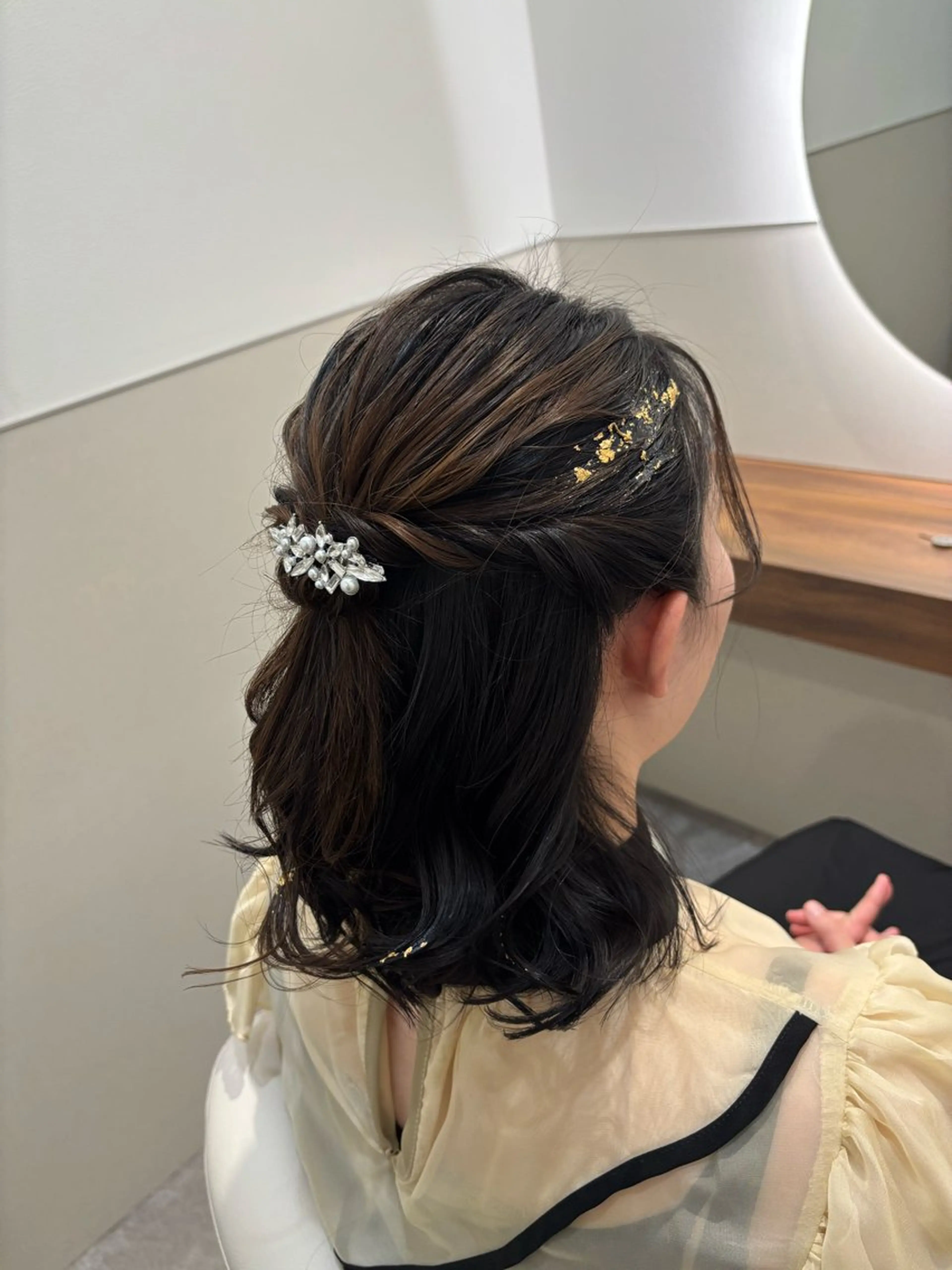 ヘアアレンジ ハーフアップ 結婚式・ブライダル ヘアセット SALOWIN / manaka 🪽のヘアスタイル