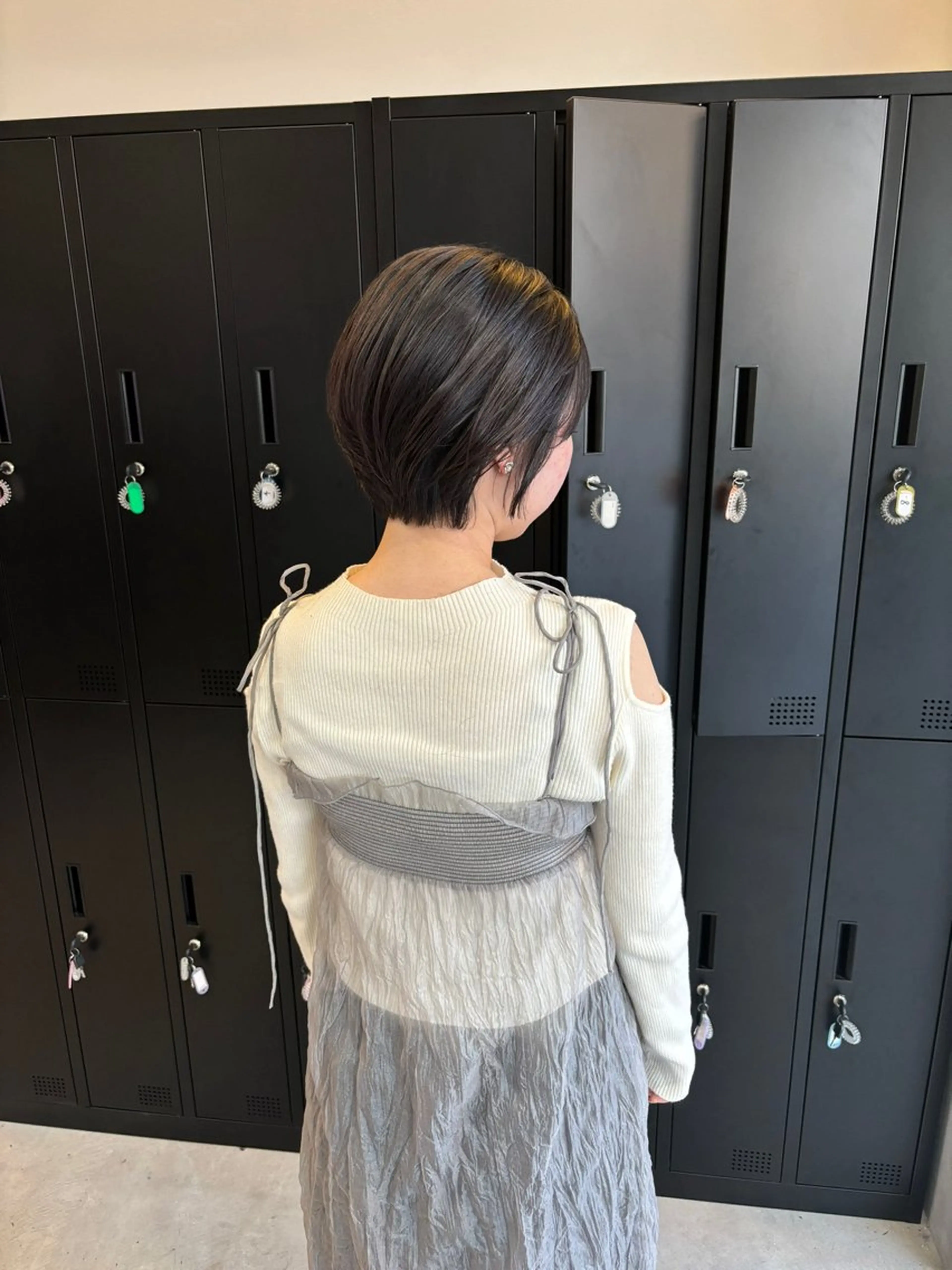 ショート カラー バレイヤージュ ブリーチ ケアブリーチ ダブルカラー イヤリングカラー 長谷川 湧のヘアスタイル