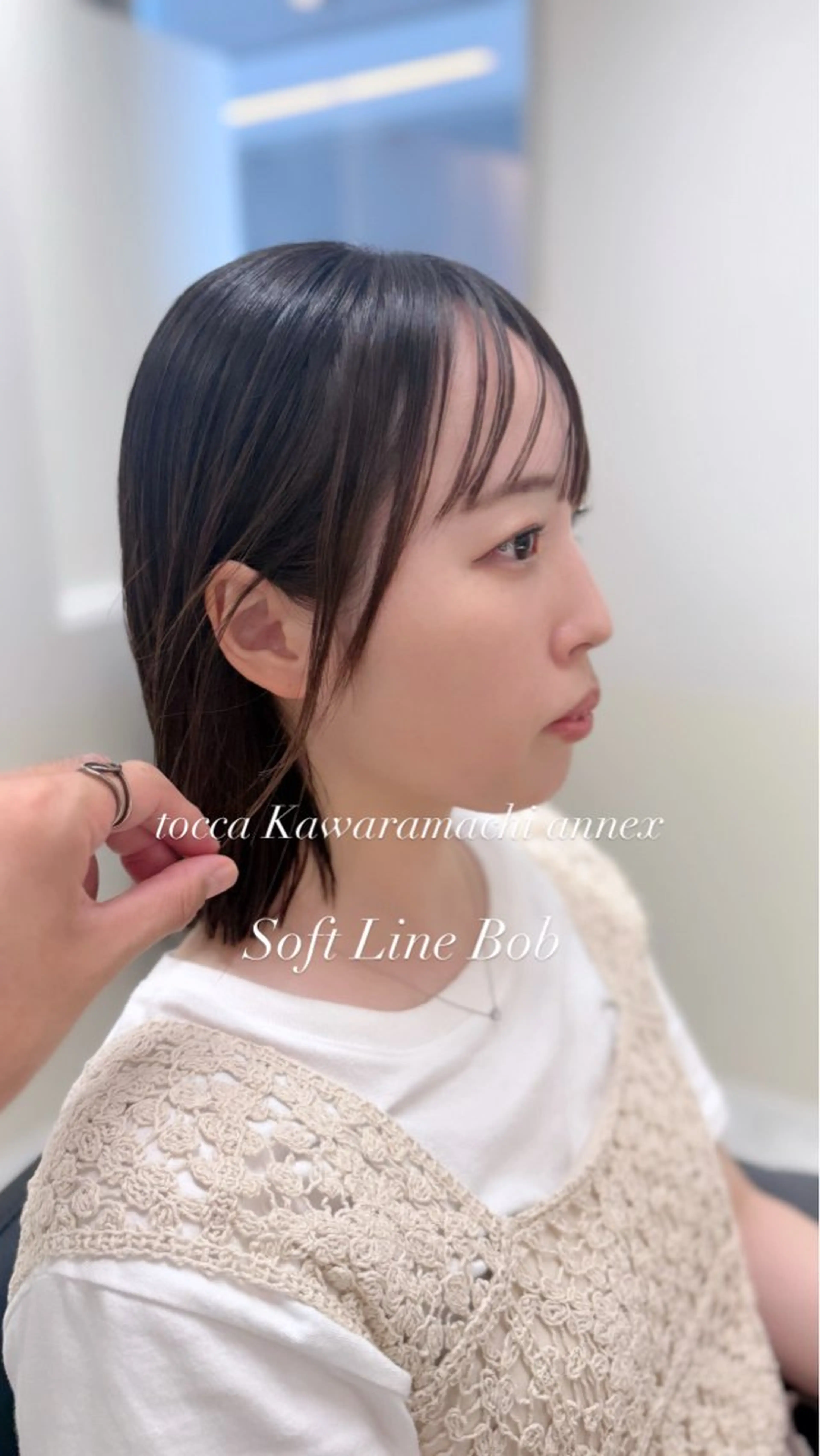 ミディアム ボブ 外ハネヘア 竜太/髪質改善カラ ー/似合わせカットのヘアスタイル