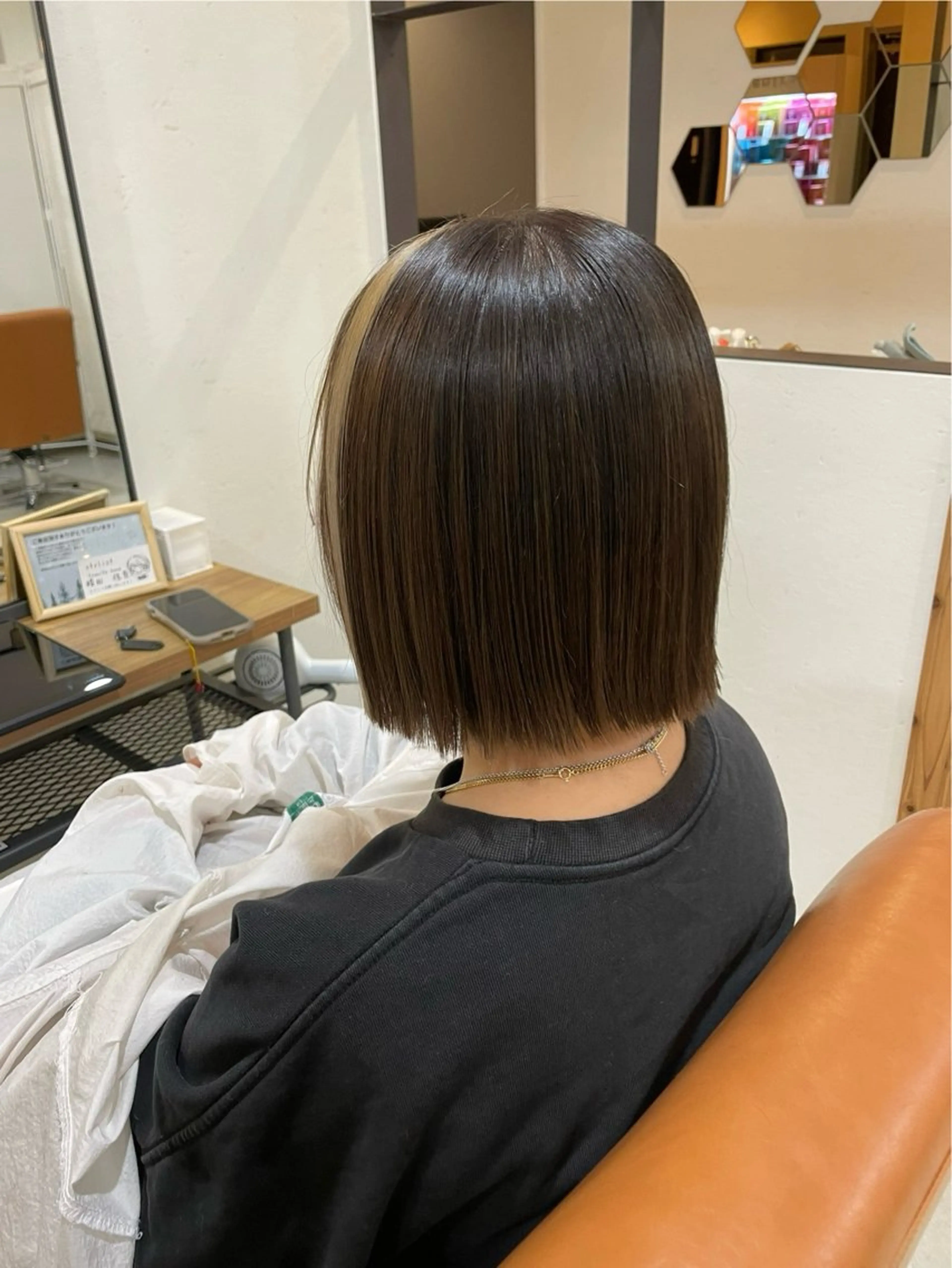 ショート カラー 切りっぱなしボブ ボブ 艶感暖色カラー /透明感/瀬戸山舞のヘアスタイル
