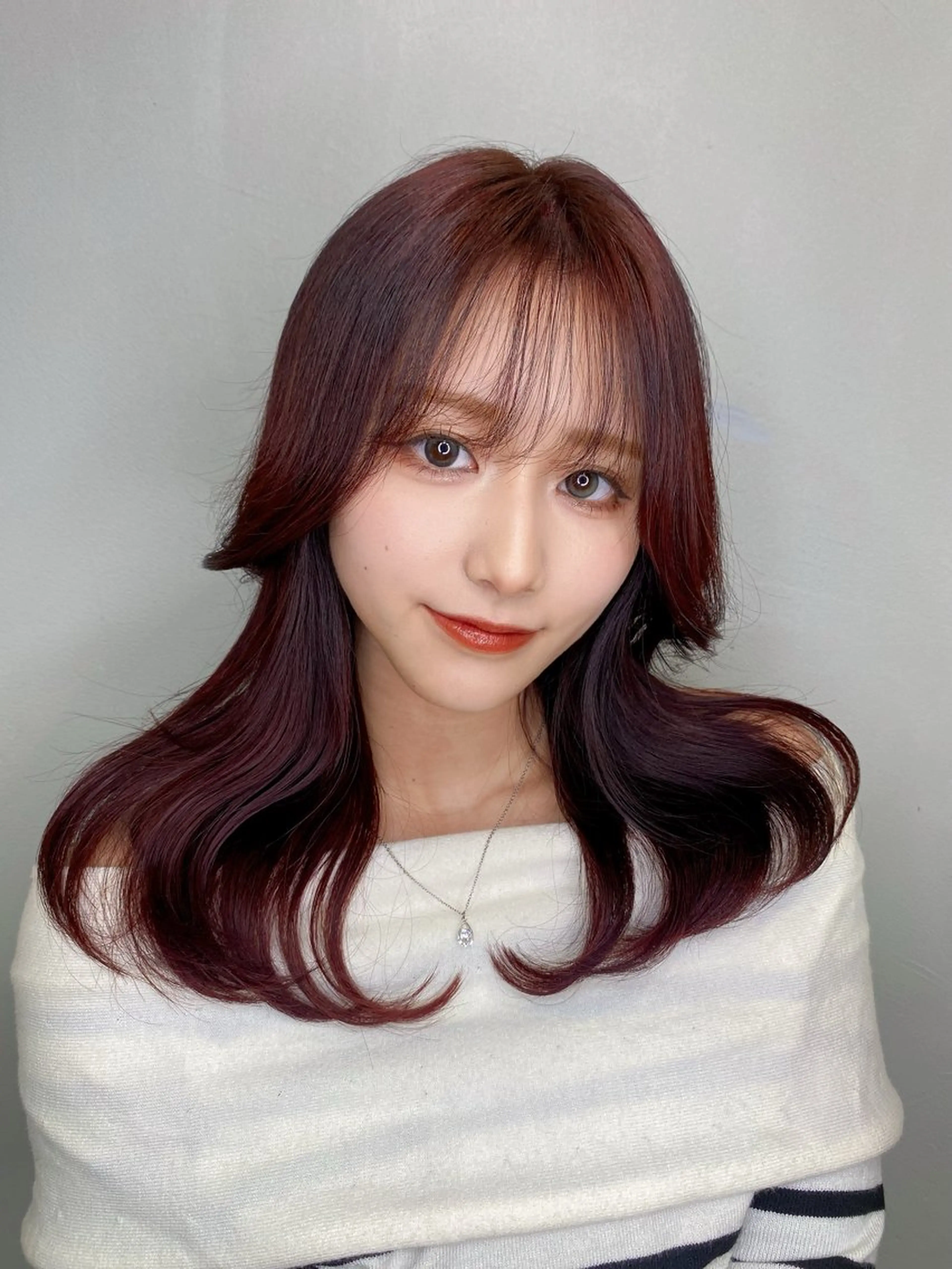 セミロング ヘアカラー トリートメント akane/ 縮毛矯正/暖色のヘアスタイル