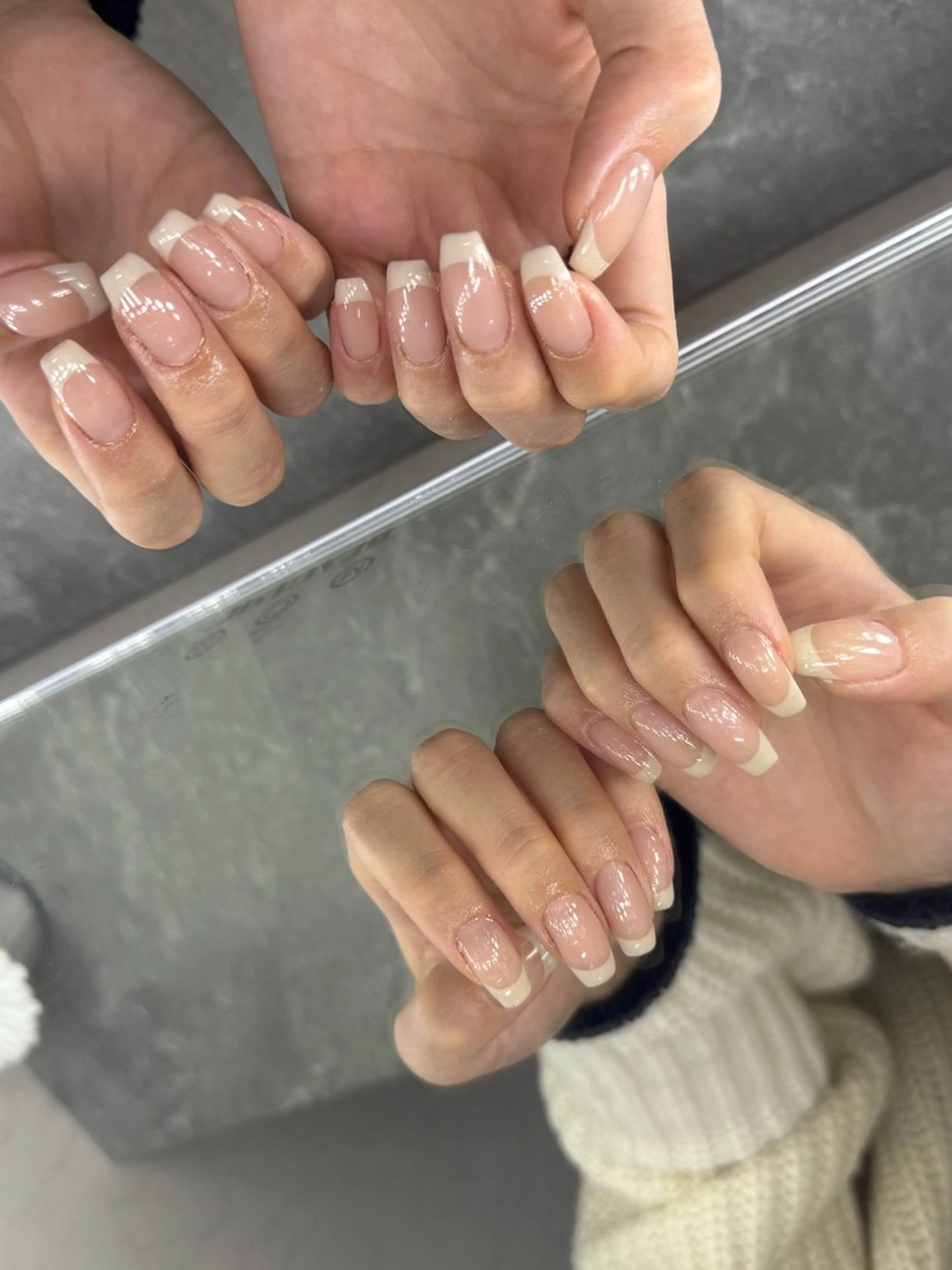 ネイル フレンチネイル 韓国ネイル マグネットネイル メンズネイル ニュアンスネイル ハンドネイル GRANDE大須 Cecil💜のネイルデザイン