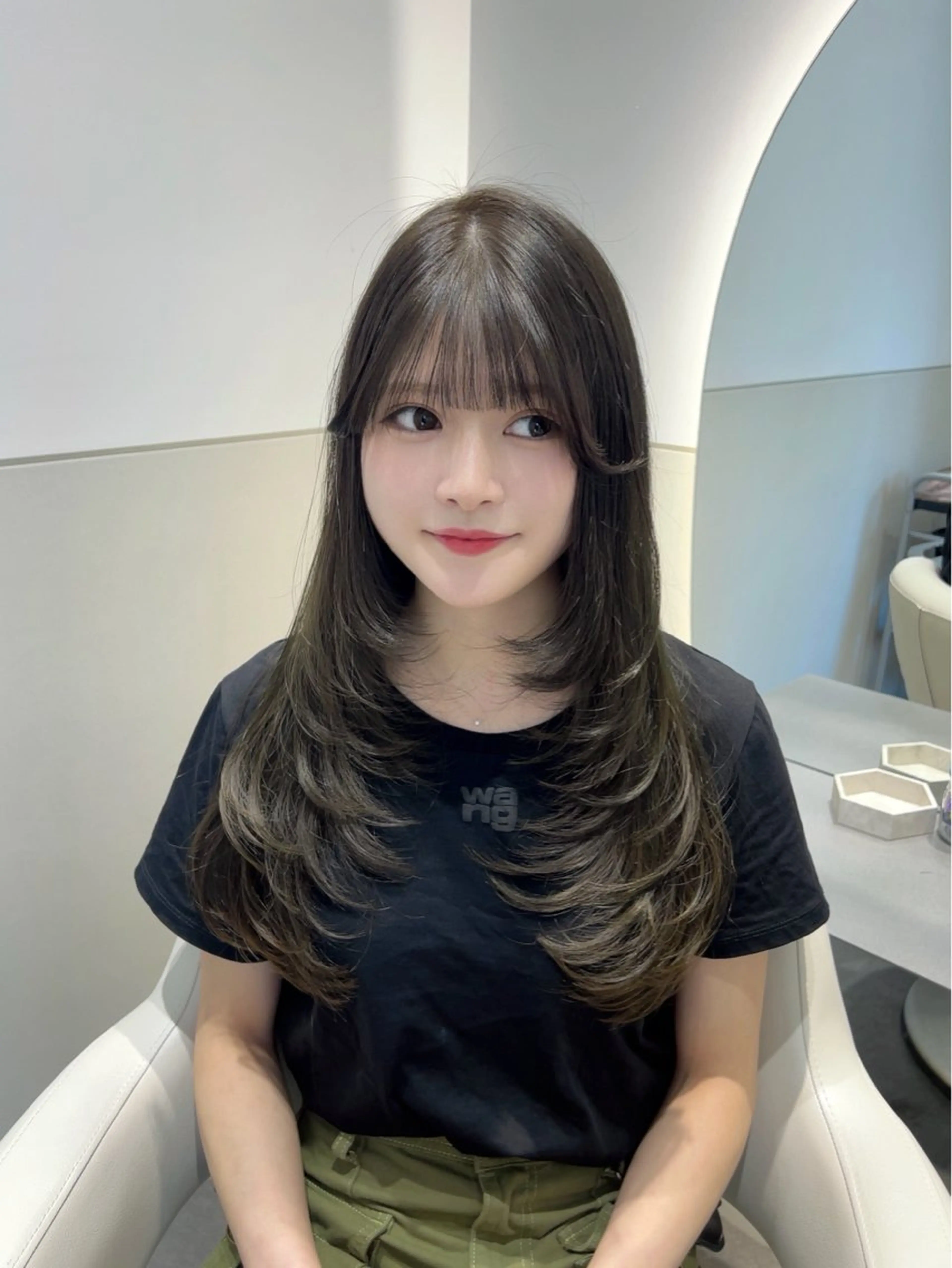 ロング カット ヘアカラー トリートメント 🩷韓国ヘア/ヨシン モリ🩷Maikaのヘアスタイル
