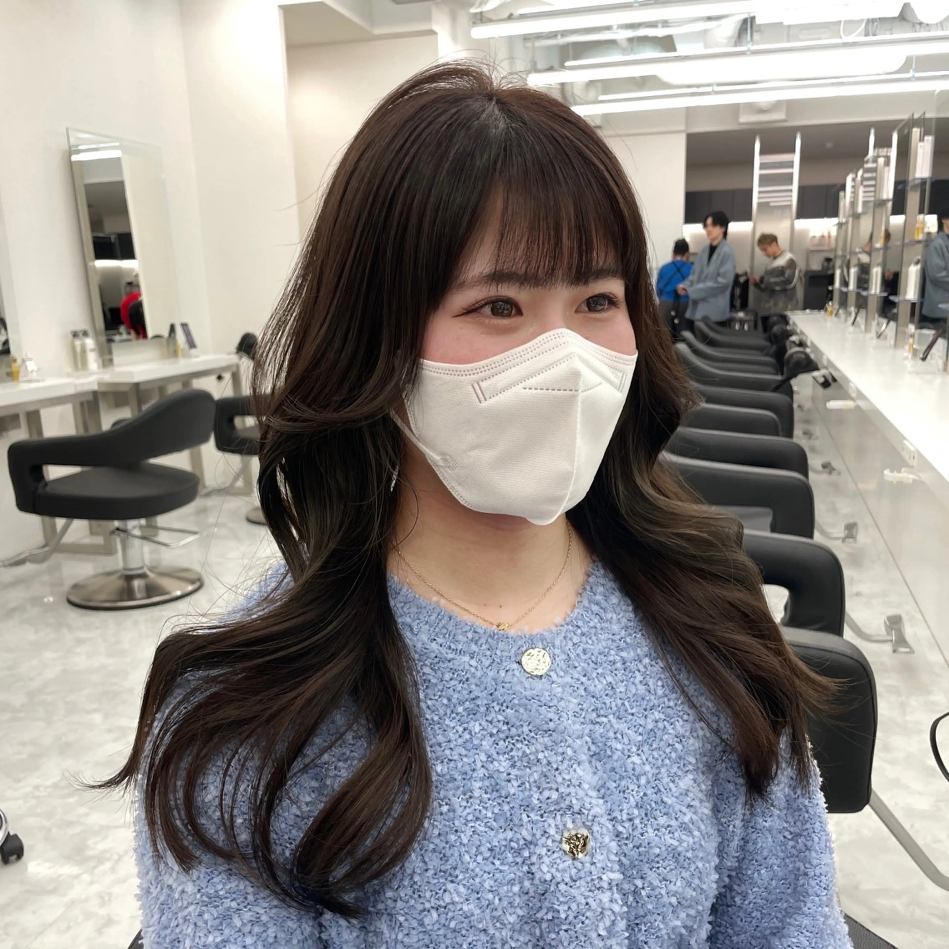 セミロング カット ヘアカラー トリートメント MOE 福岡韓国ヘア✧︎のヘアスタイル