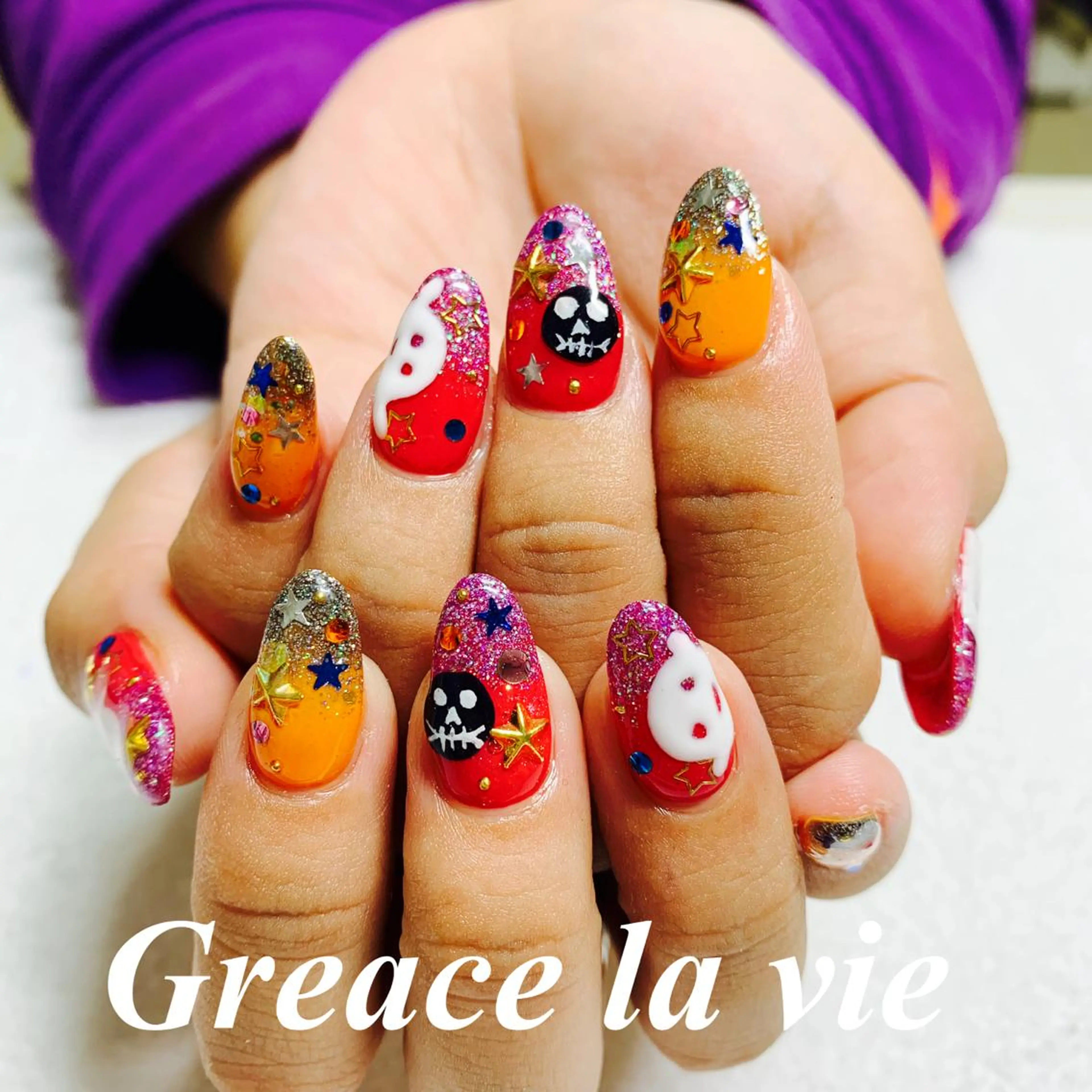 セミロング カラー キッズ ネイル Greace la vie所属・Greace  la vieのネイルデザイン