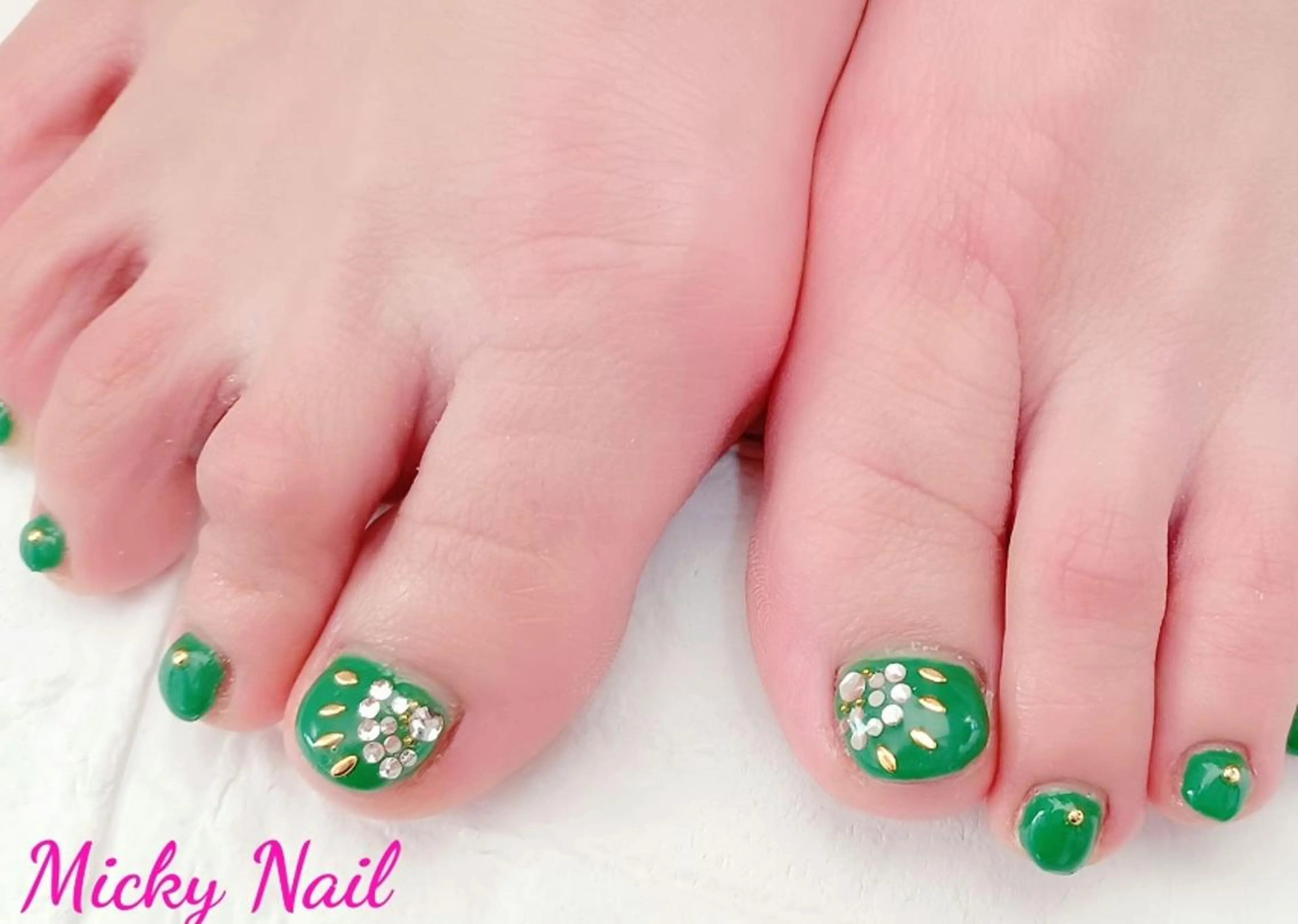 ネイル グリーン 春ネイル Micky nail chikushinoのその他イメージ