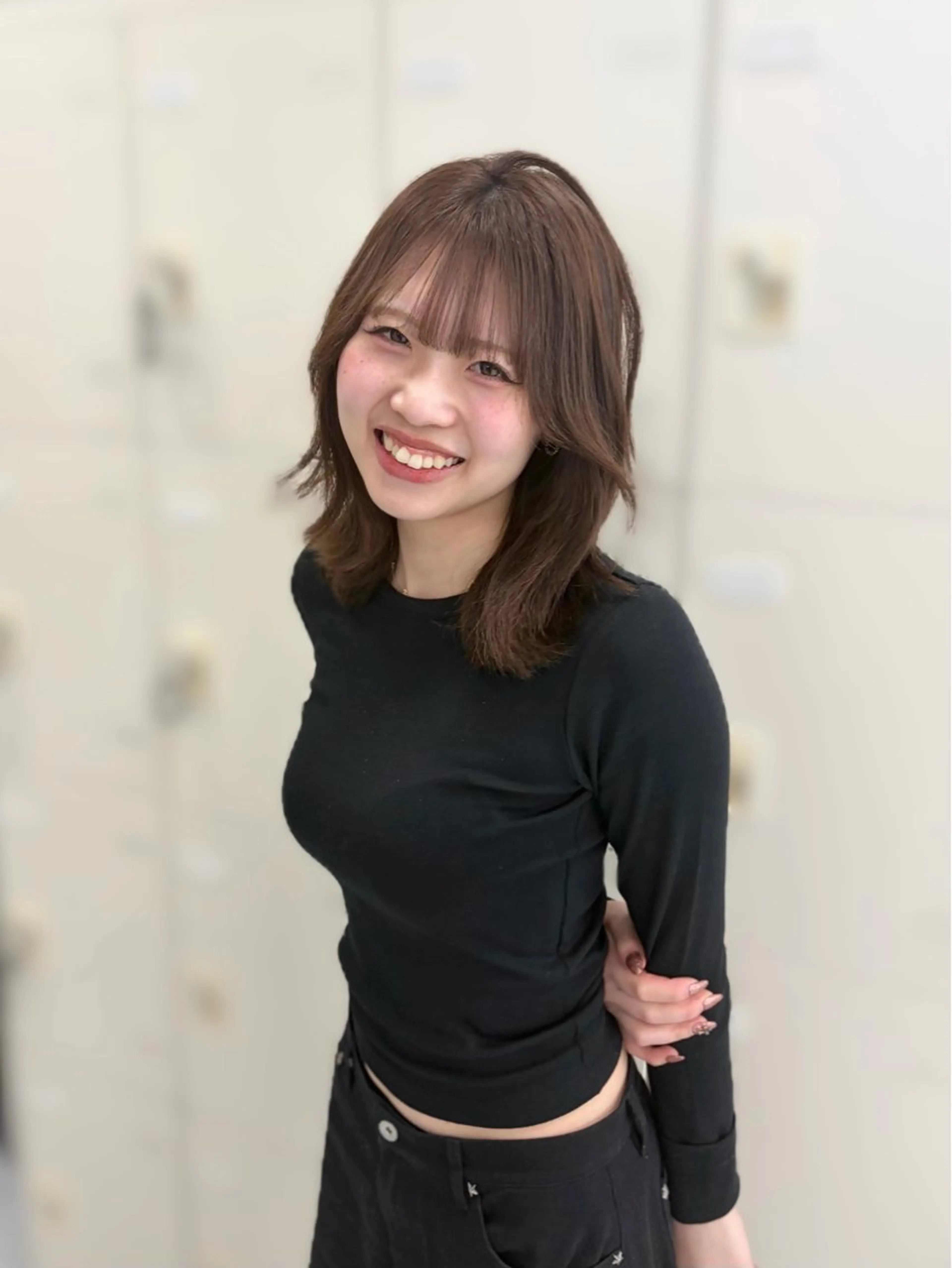 ミディアム カラー カット パーマ 藍斗｜透明感カラー /レイヤーのヘアスタイル