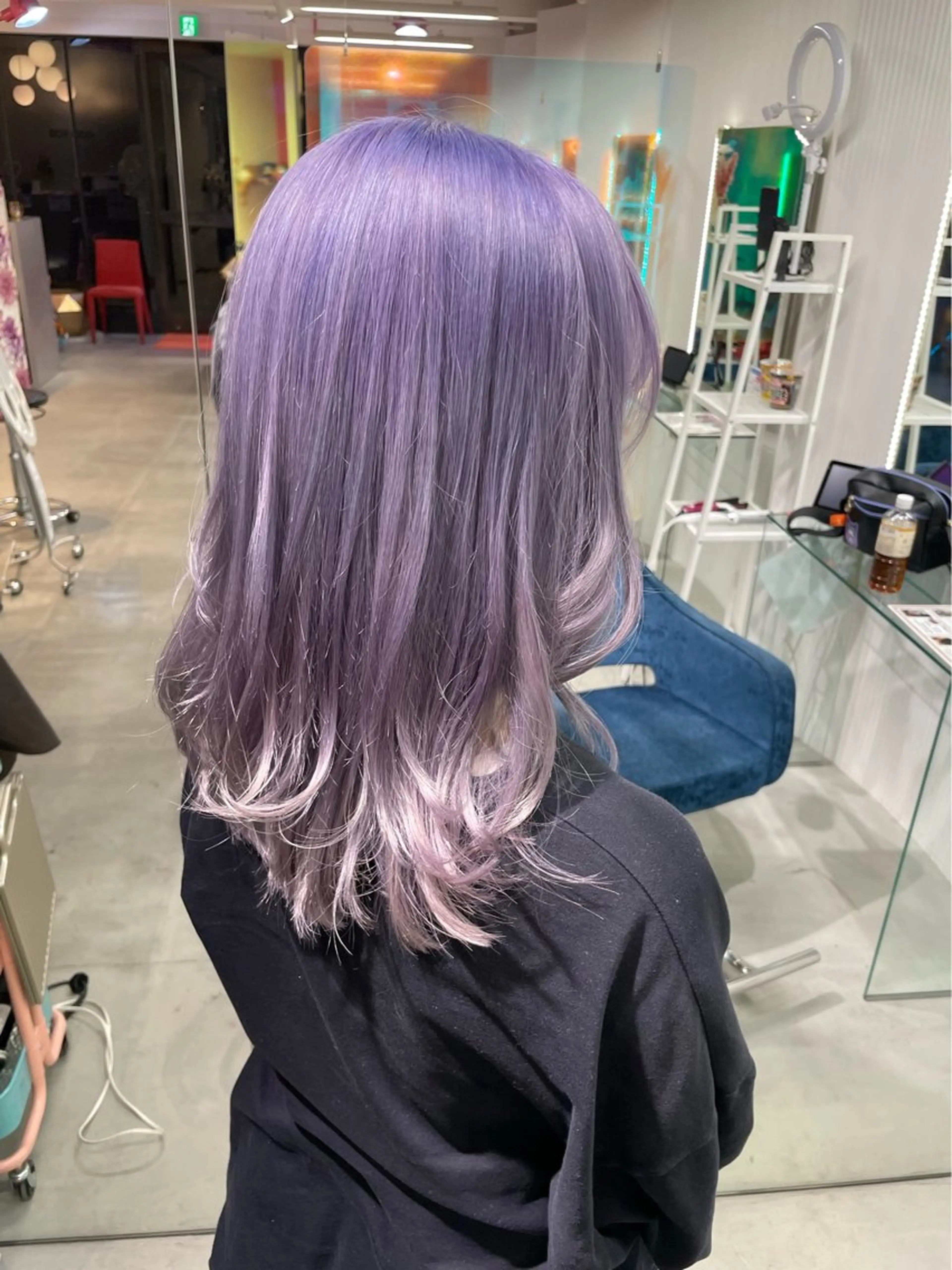 ミディアム パーマ ヘアカラー 安井まゆ _Box mico.のヘアスタイル