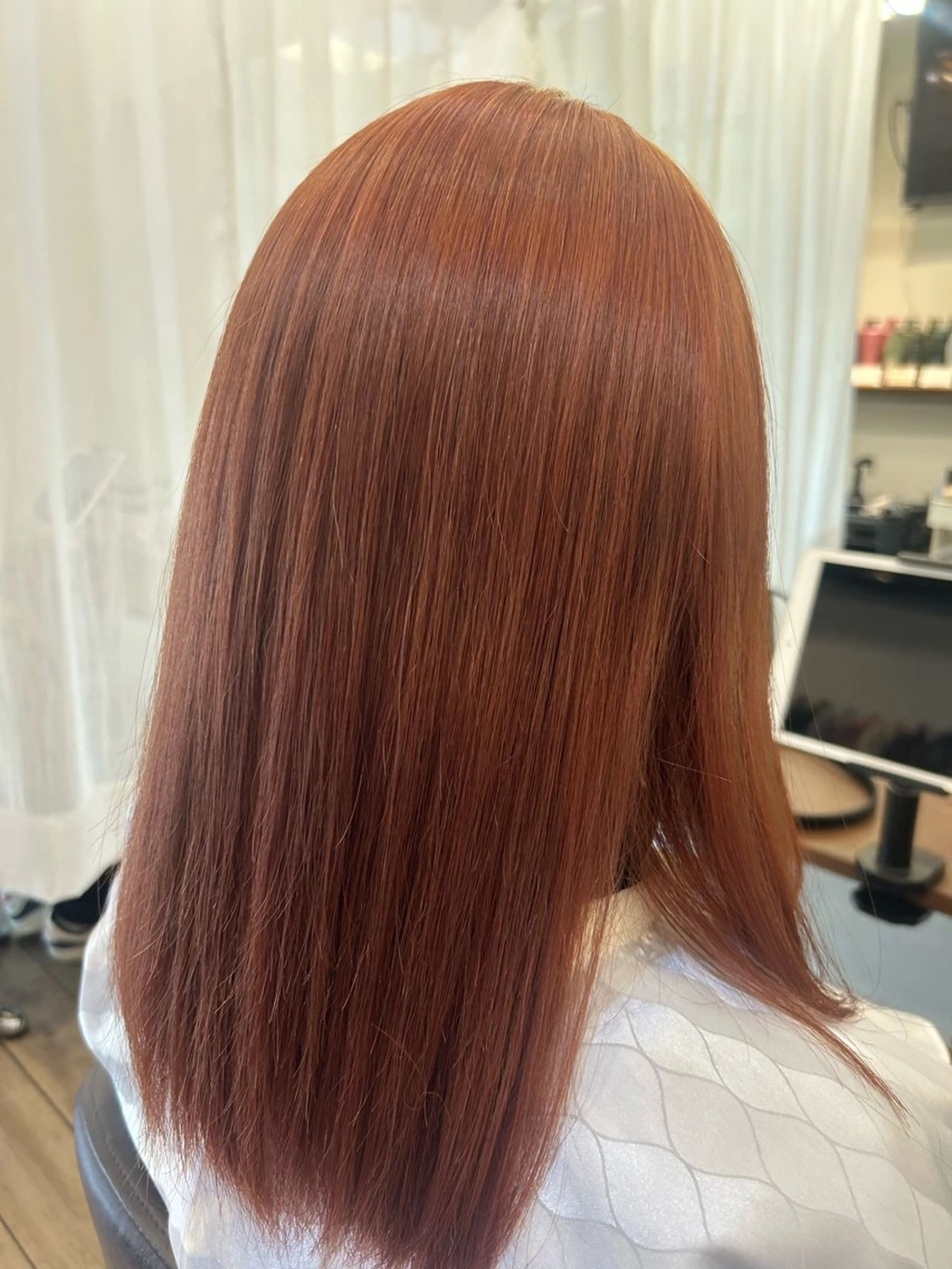 ミディアム カラー ブラウンカラー オレンジ オレンジブラウン ヘアカラー RYUCK所属・艶カラー /Chitose🎀のヘアスタイル