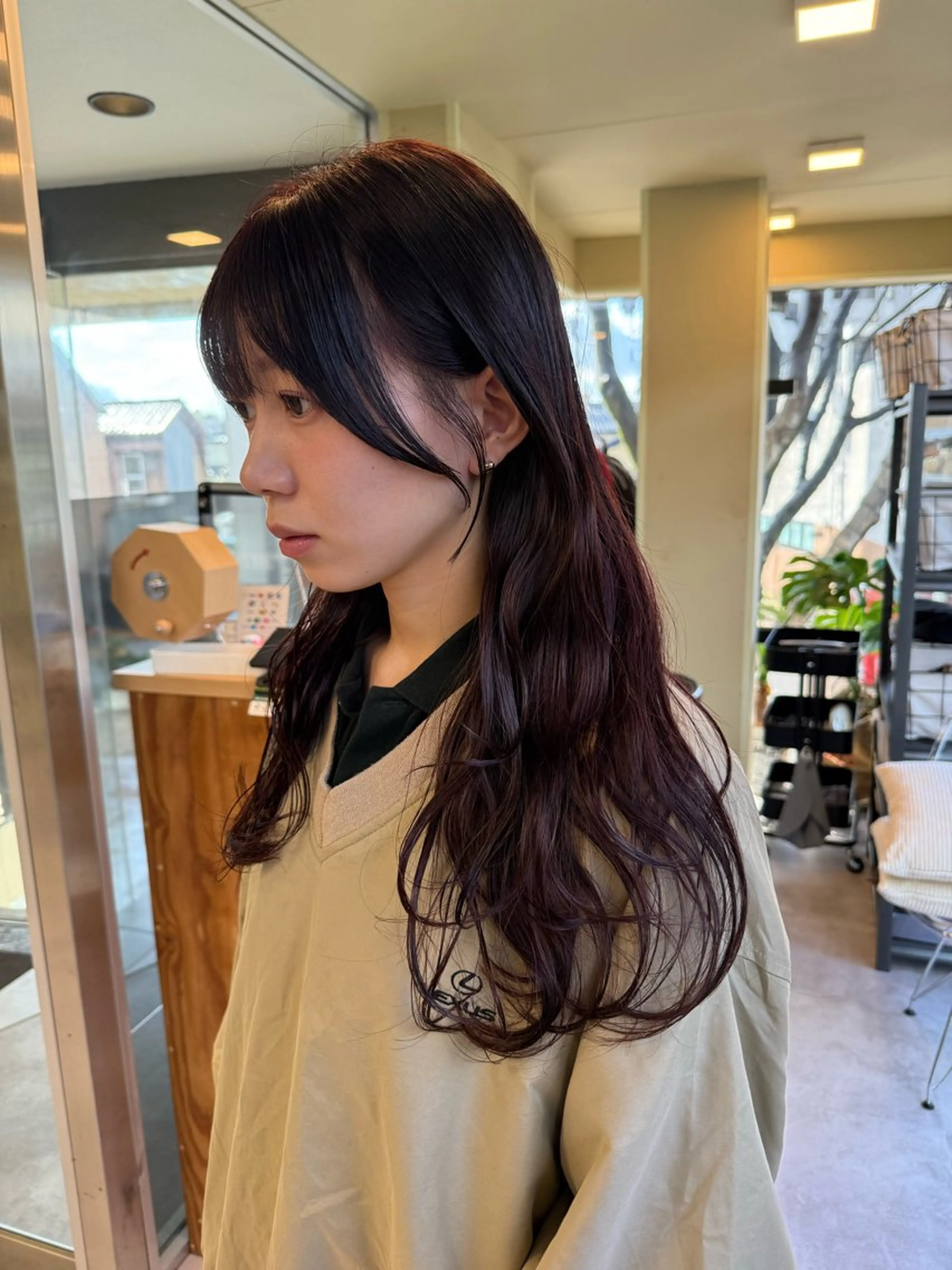 ロング カラー カット ヘアカラー トリートメント 伶風/ボブ/ ハッシュカットのヘアスタイル