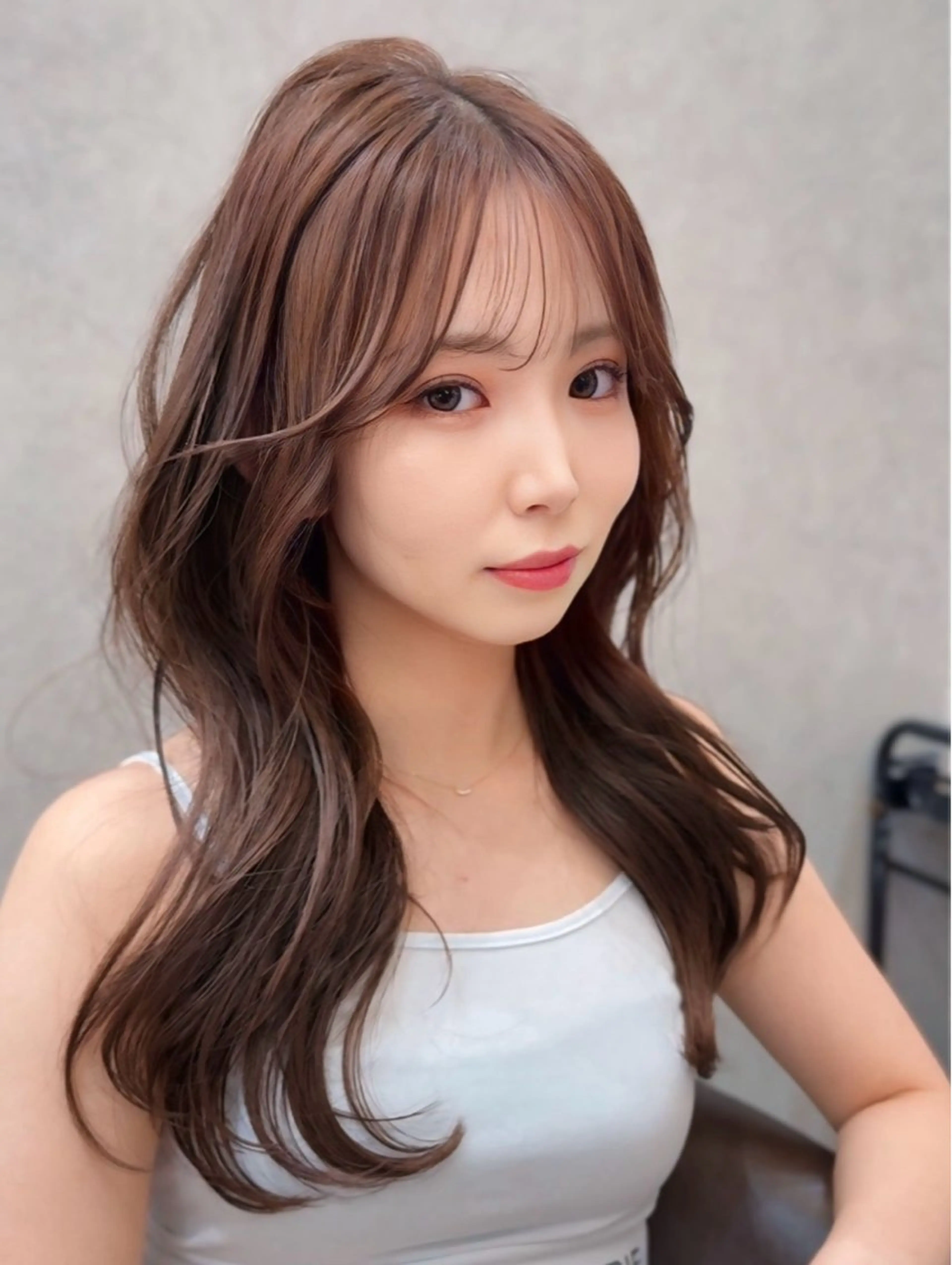 セミロング カラー カット ヘアカラー トリートメント ヘアセット レイヤーダブルカラー KYONのヘアスタイル