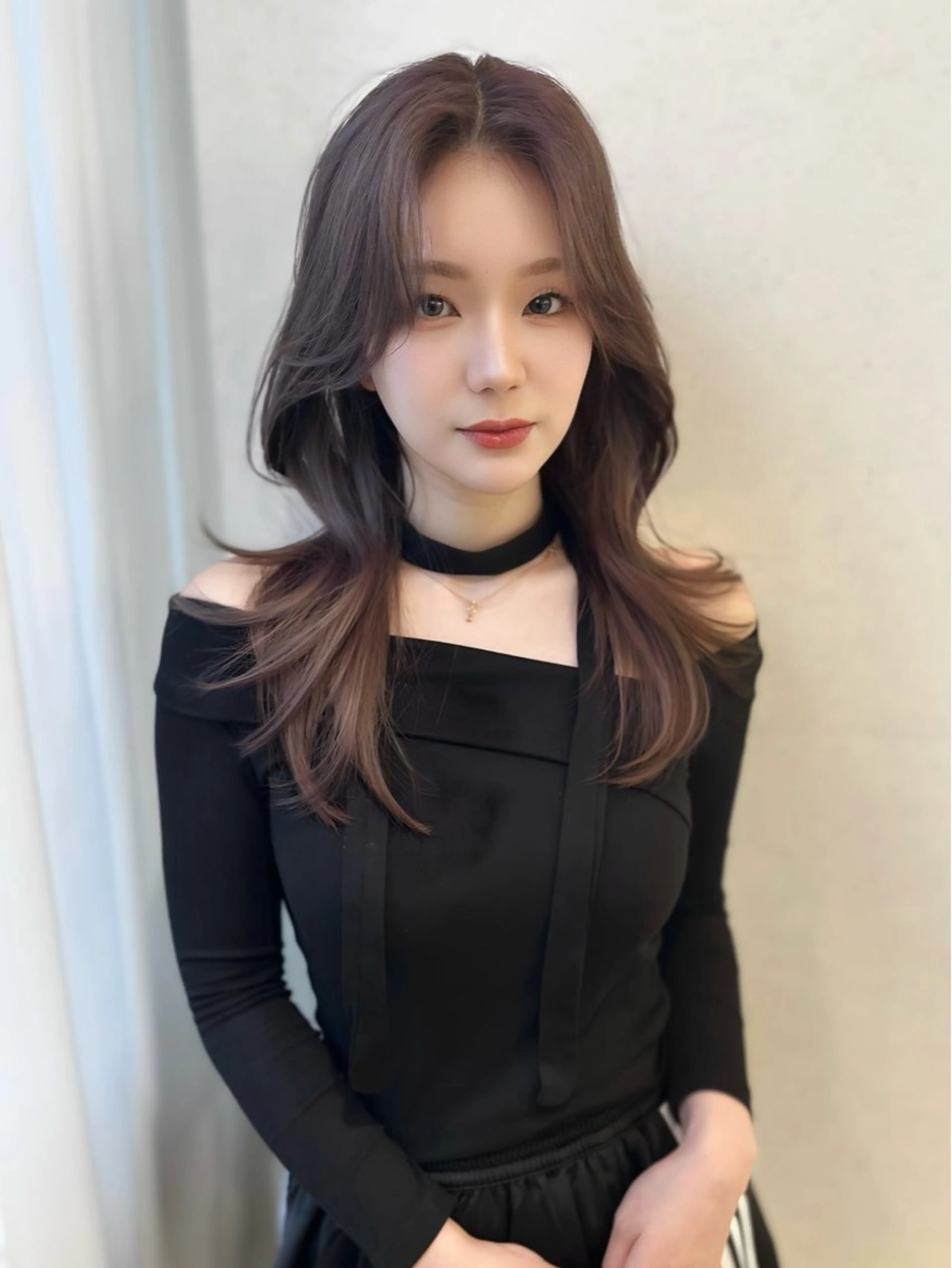 セミロング カラー カット ヘアカラー トリートメント 韓国ハッシュカット/ 新宿/髪質改善/岡崎のヘアスタイル