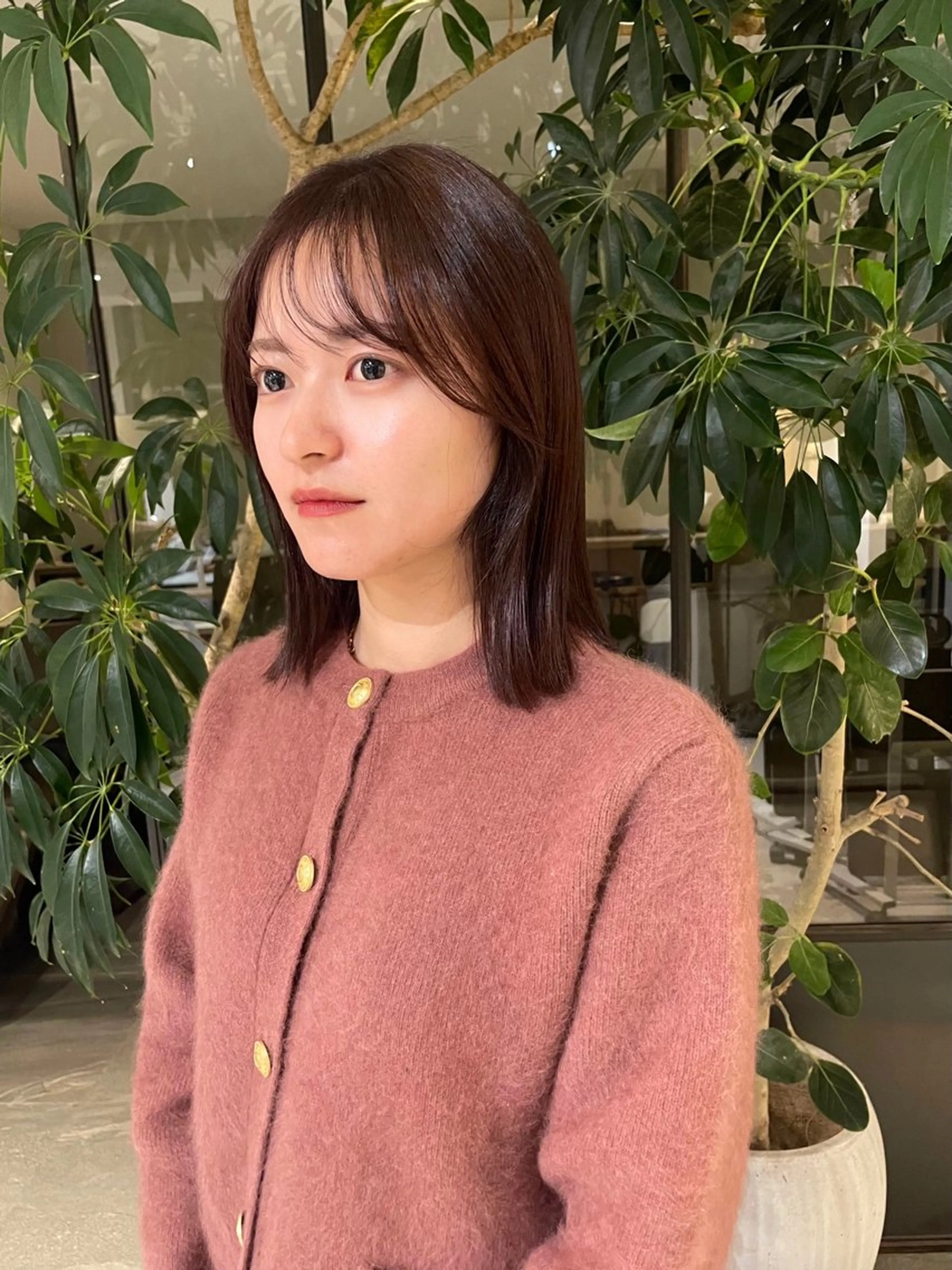 ミディアム カラー 髪質改善 トリートメント risa 。のヘアスタイル