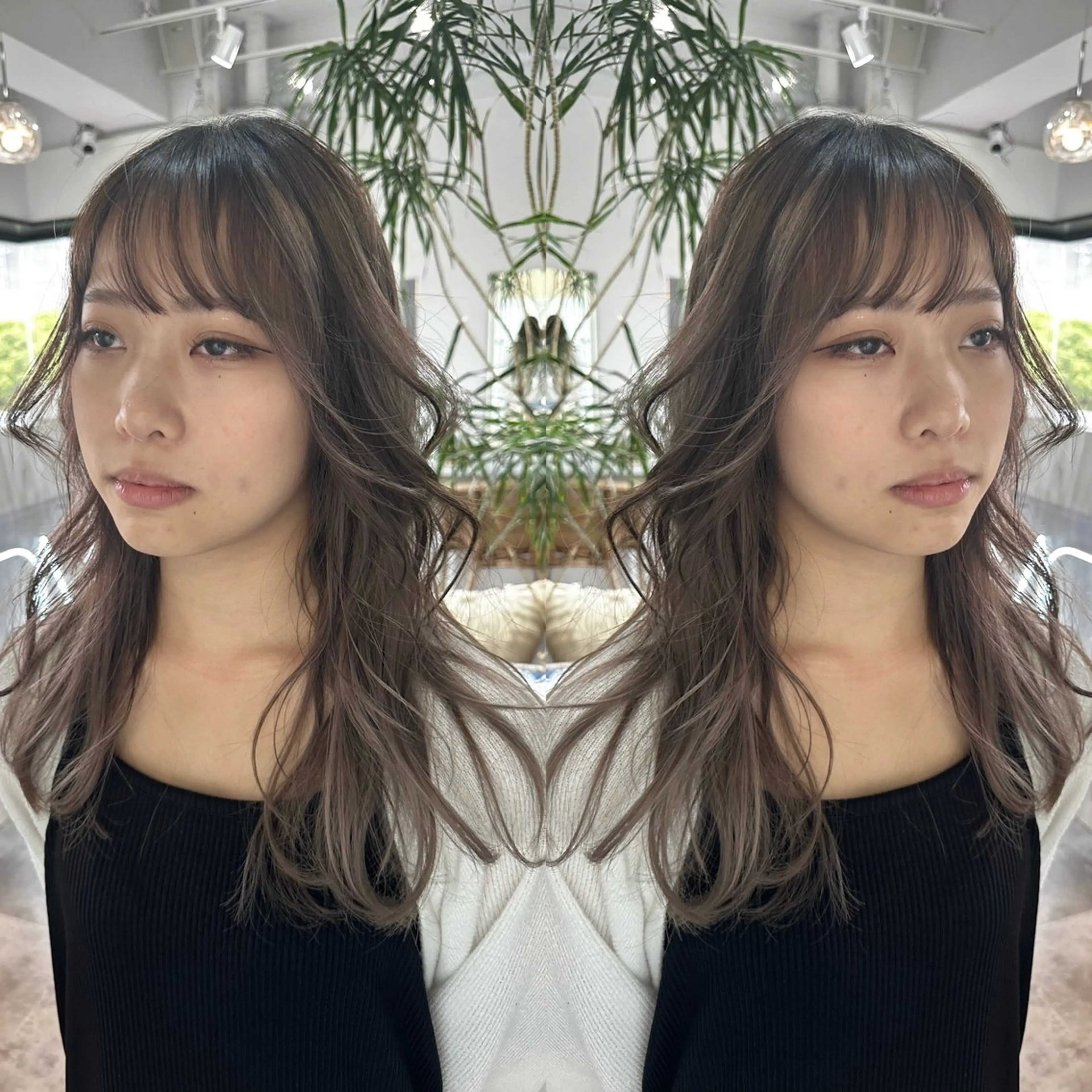 セミロング レイヤーカット カット ヘアカラー トリートメント 大人上品特化 レイヤー🇺🇸山村のヘアスタイル