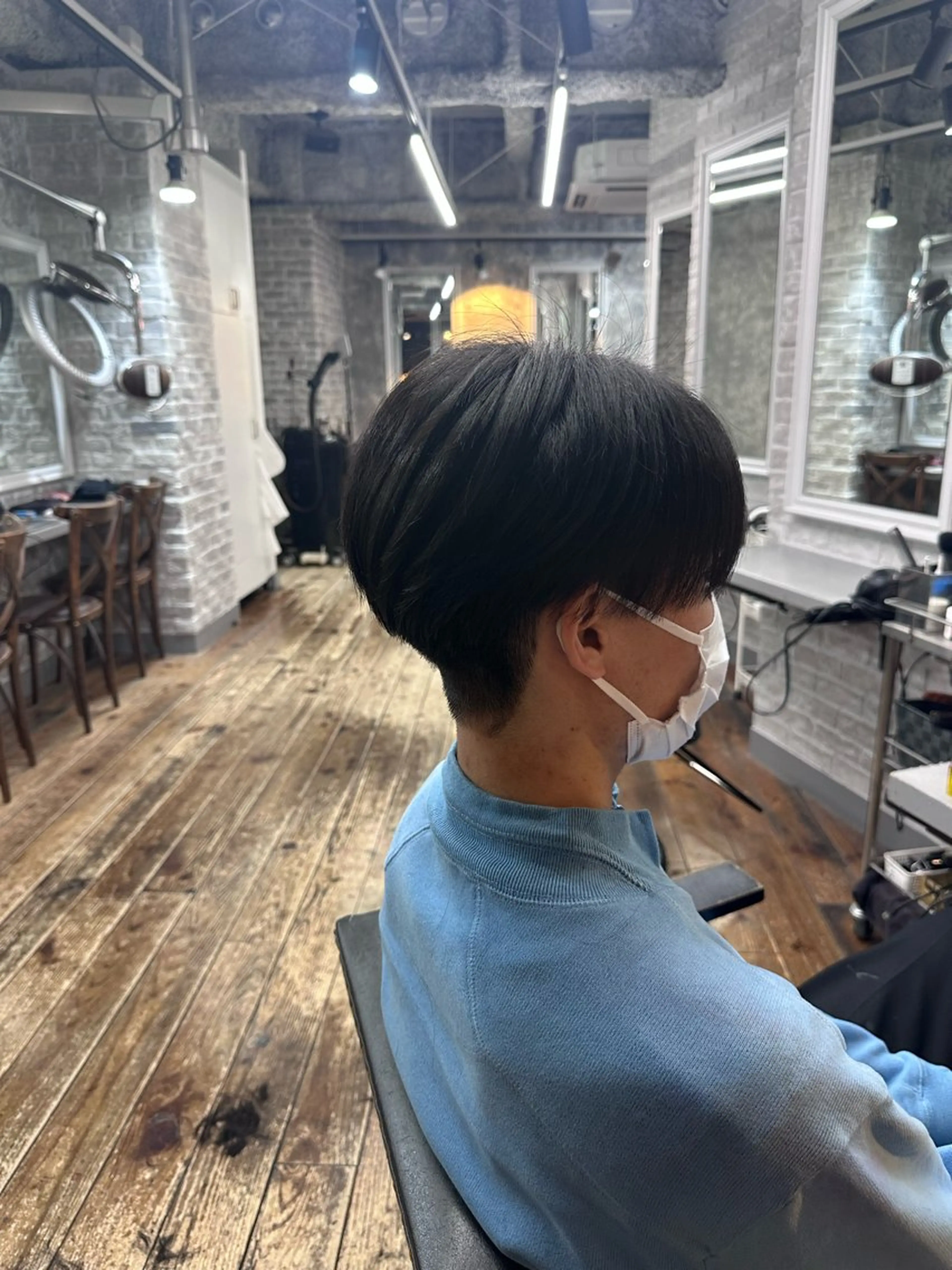 ショート メンズ 🩵つなぎショート✨ パーマスタイル みくのヘアスタイル