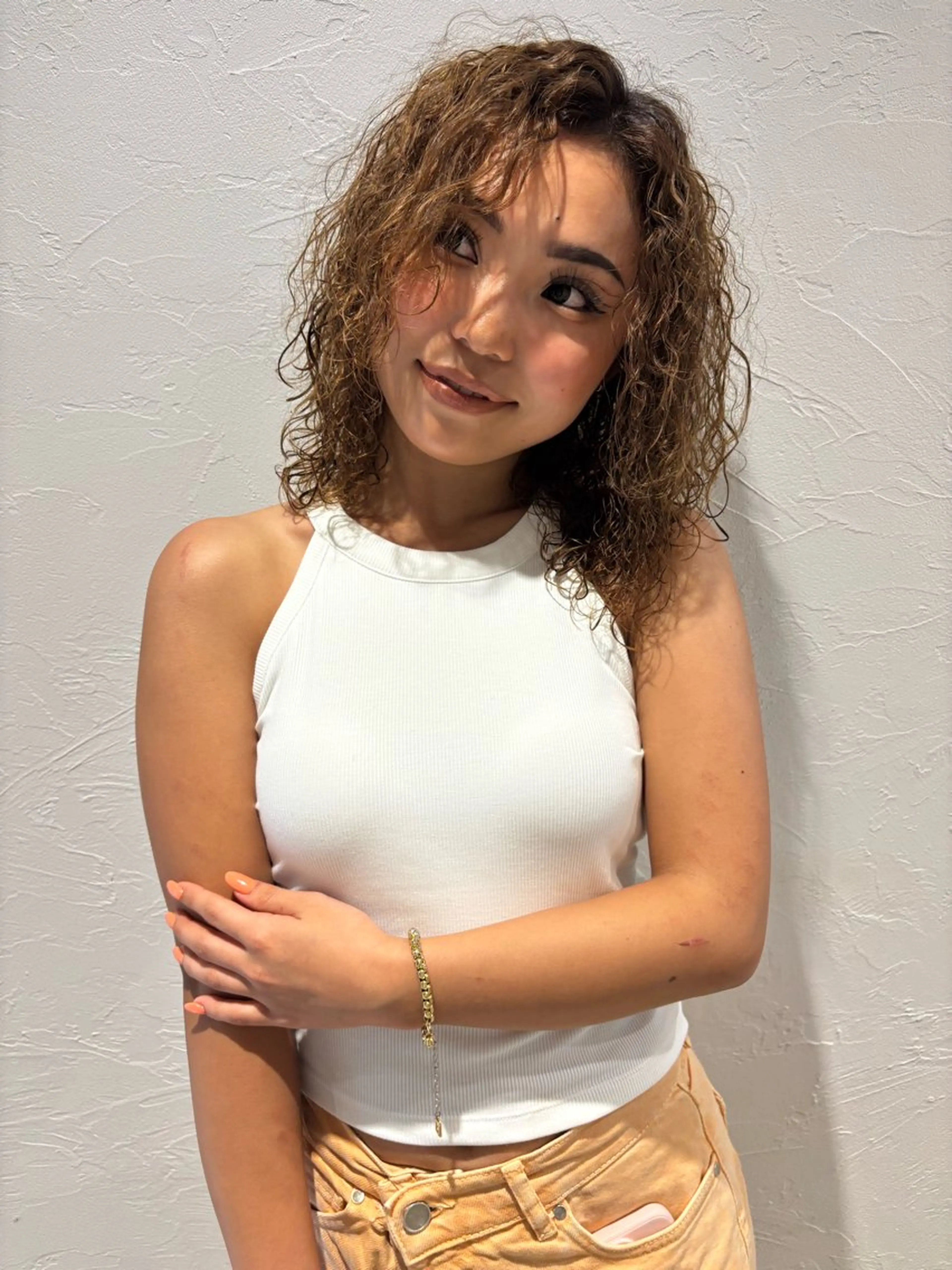 ミディアム パーマ カット パーマ 大西 柚羽のヘアスタイル