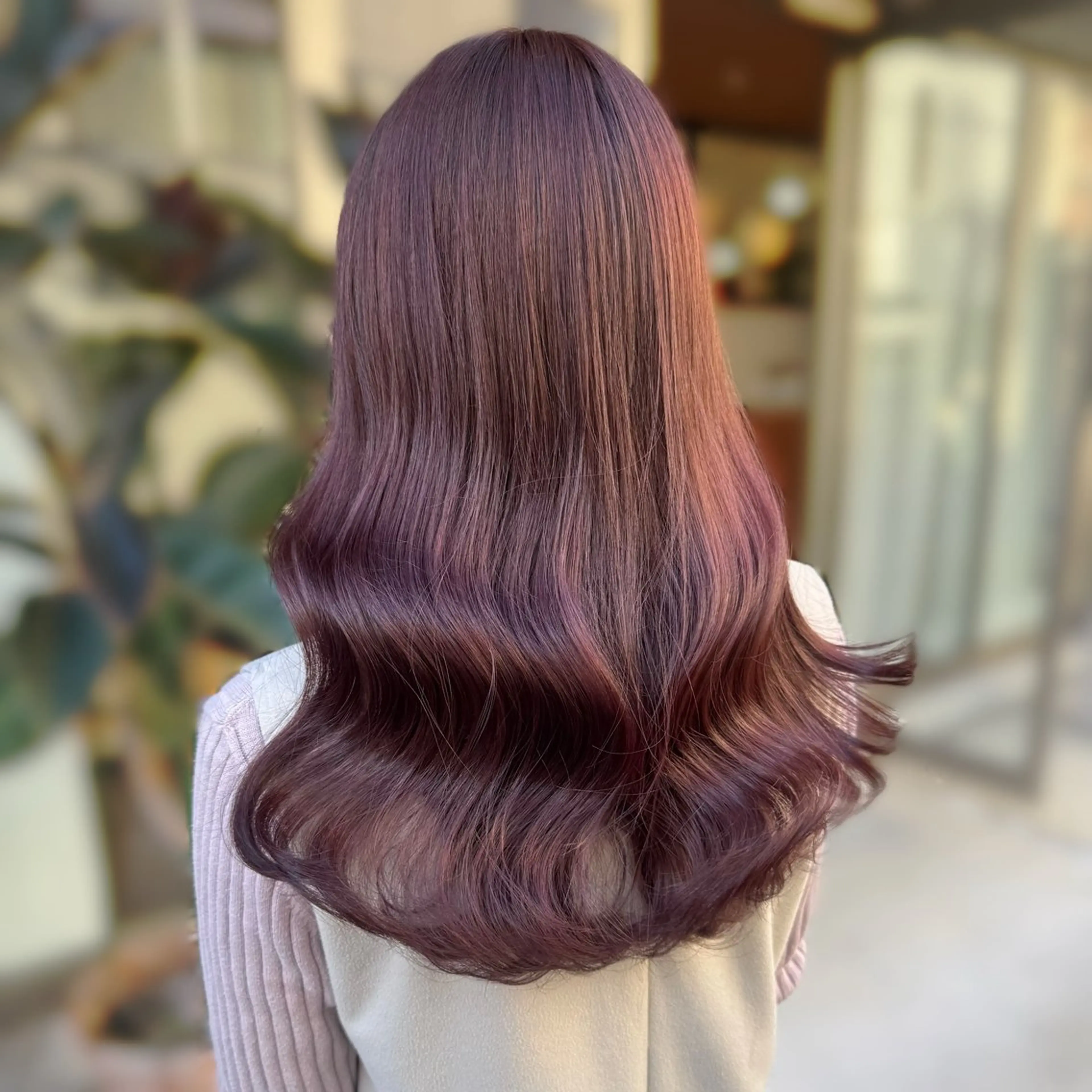 ロング カラー ブリーチ ラベンダーカラー ラベンダーピンク ブリーチなしカラー ピンクカラー カット ヘアカラー トリートメント ブリーチなしカラー kana🐱のヘアスタイル