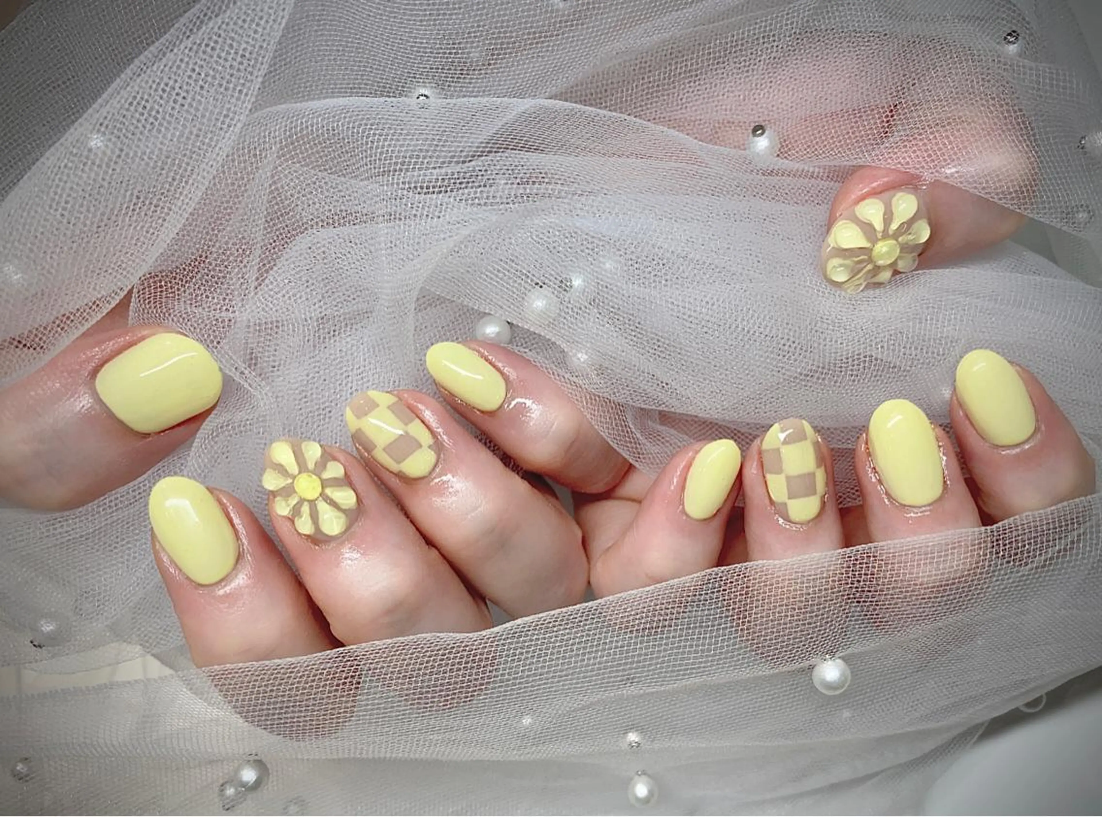 ネイル I-nailロング /ワンホン/キラキラのネイルデザイン