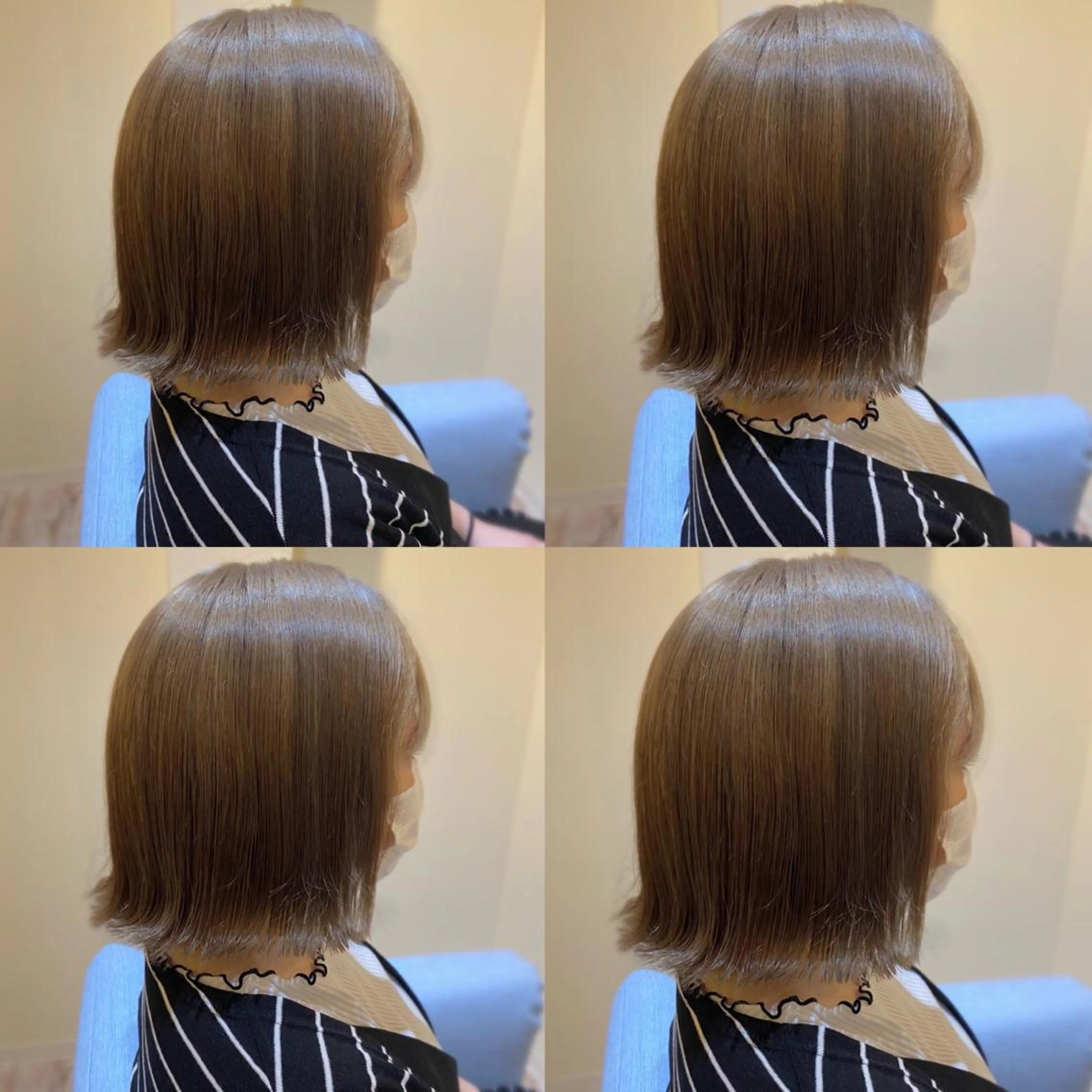 ミディアム カラー 金島 青のヘアスタイル