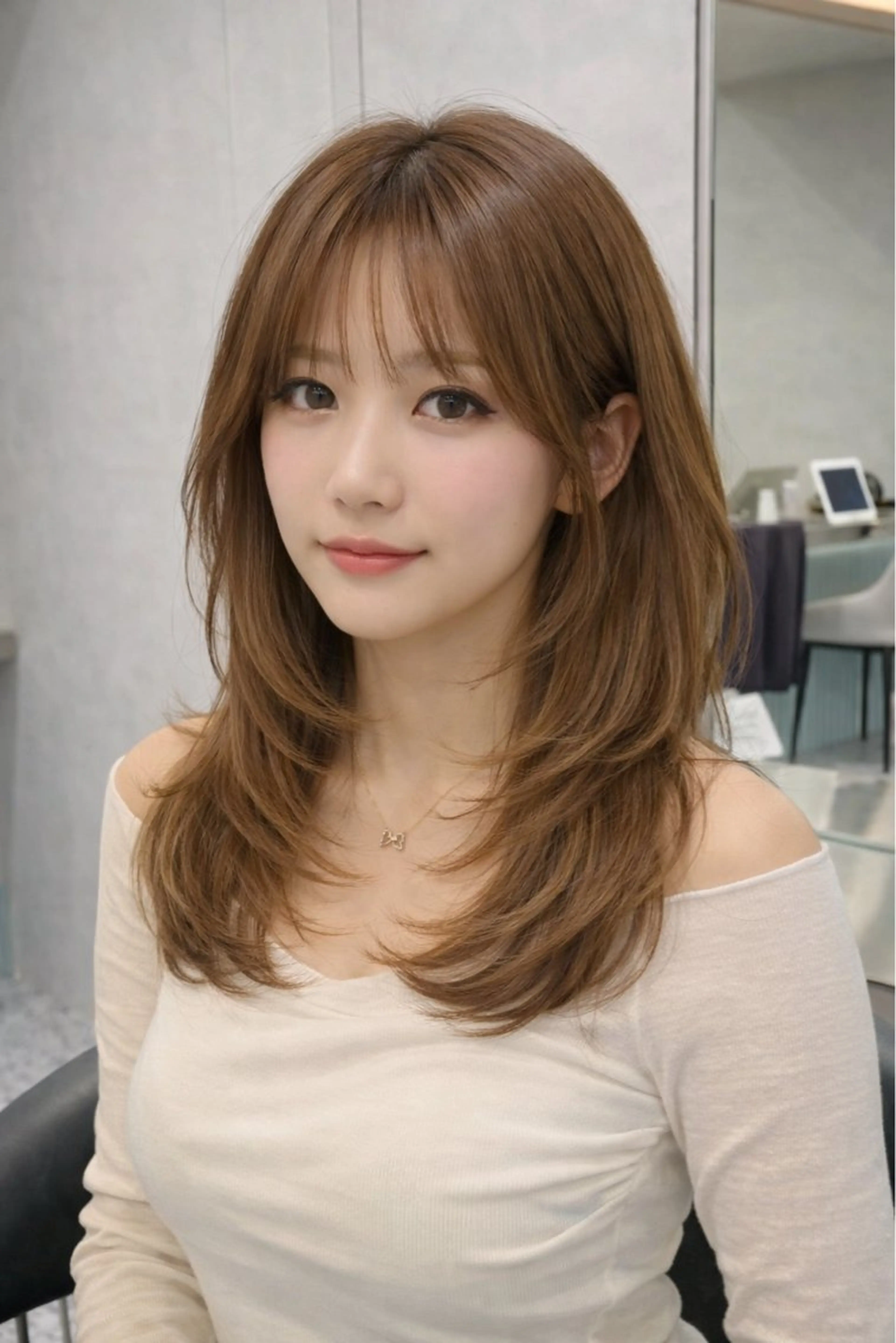 ロング カット ヘアカラー トリートメント 博多ベージュ 🐻松井傑のヘアスタイル